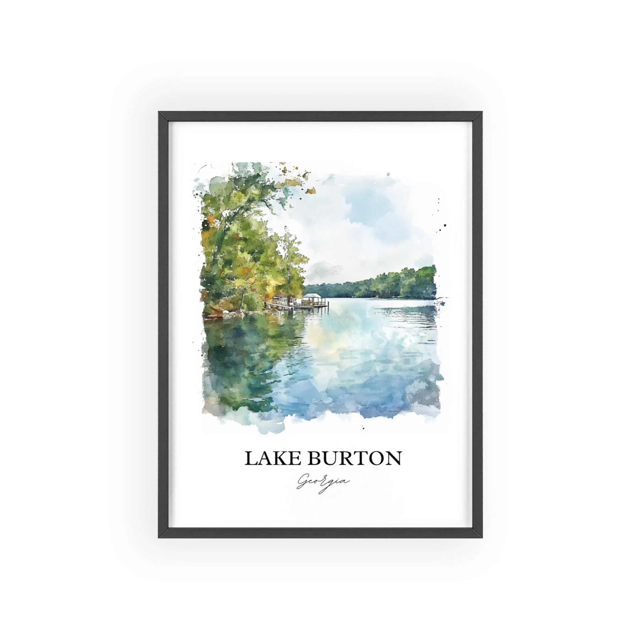 Lake Burton, Georgia, USA – Watercolor Art Print - Image 7