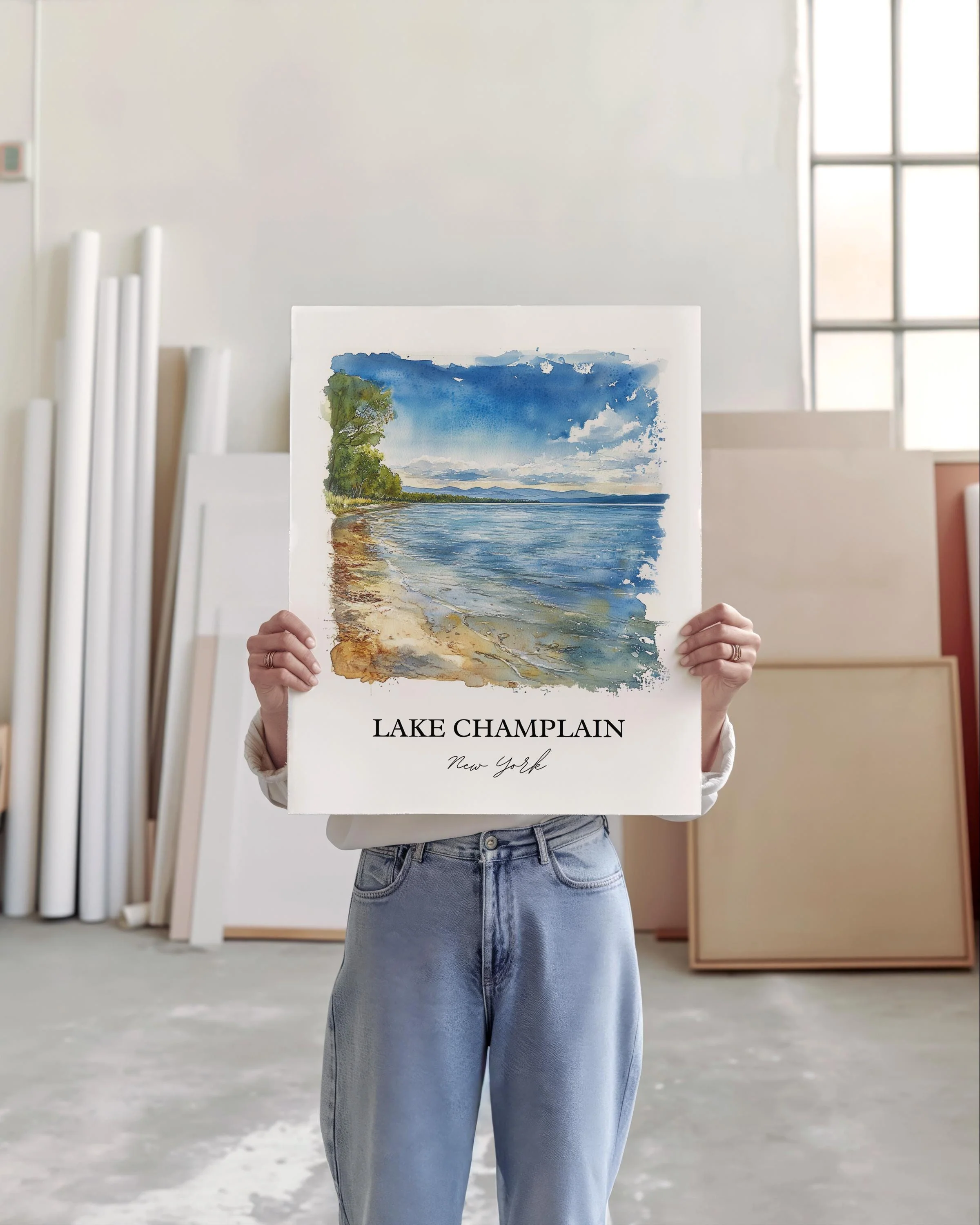 Lake Champlain, NY, USA – Watercolor Art Print - Image 4
