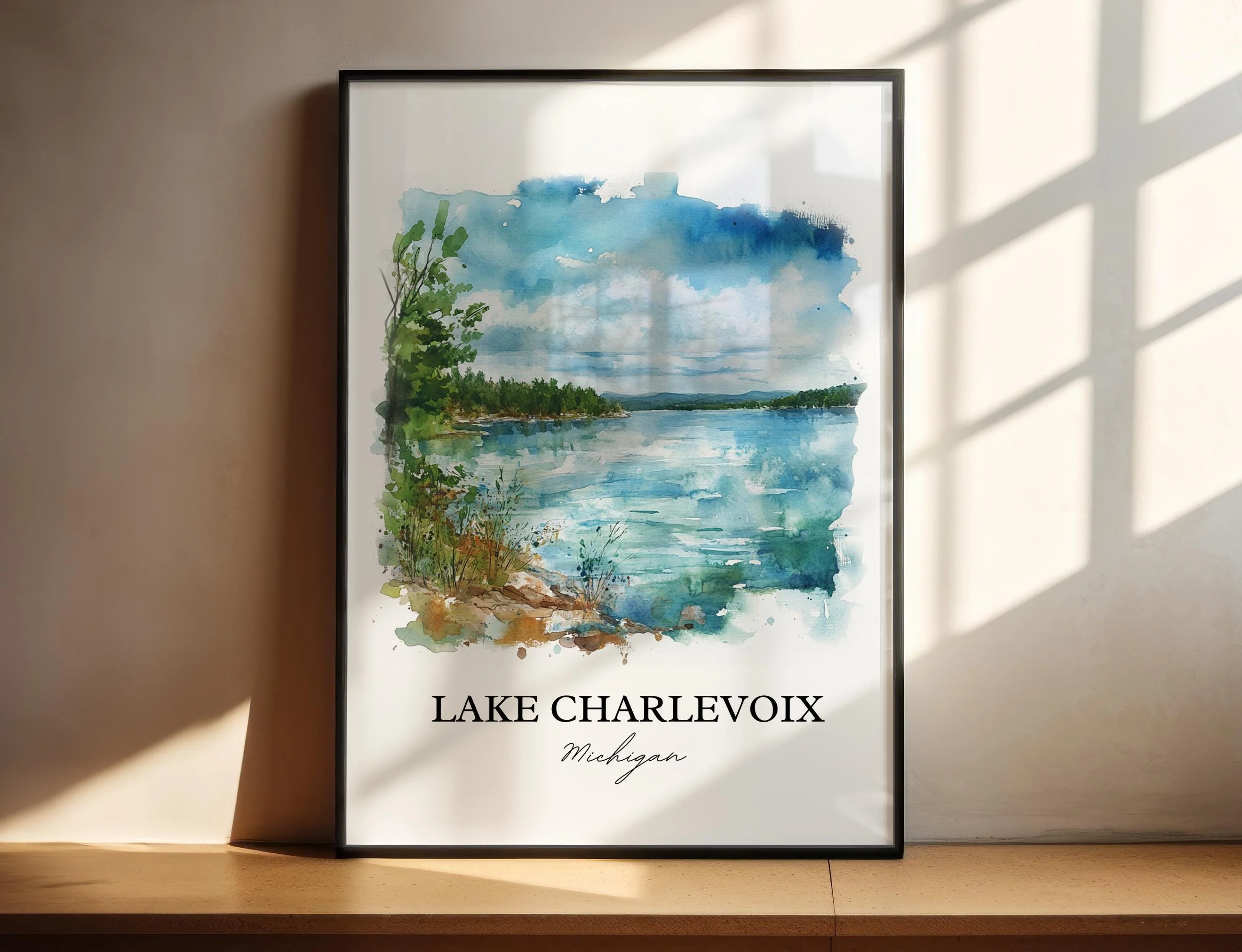 Lake Charlevoix, USA – Watercolor Art Print