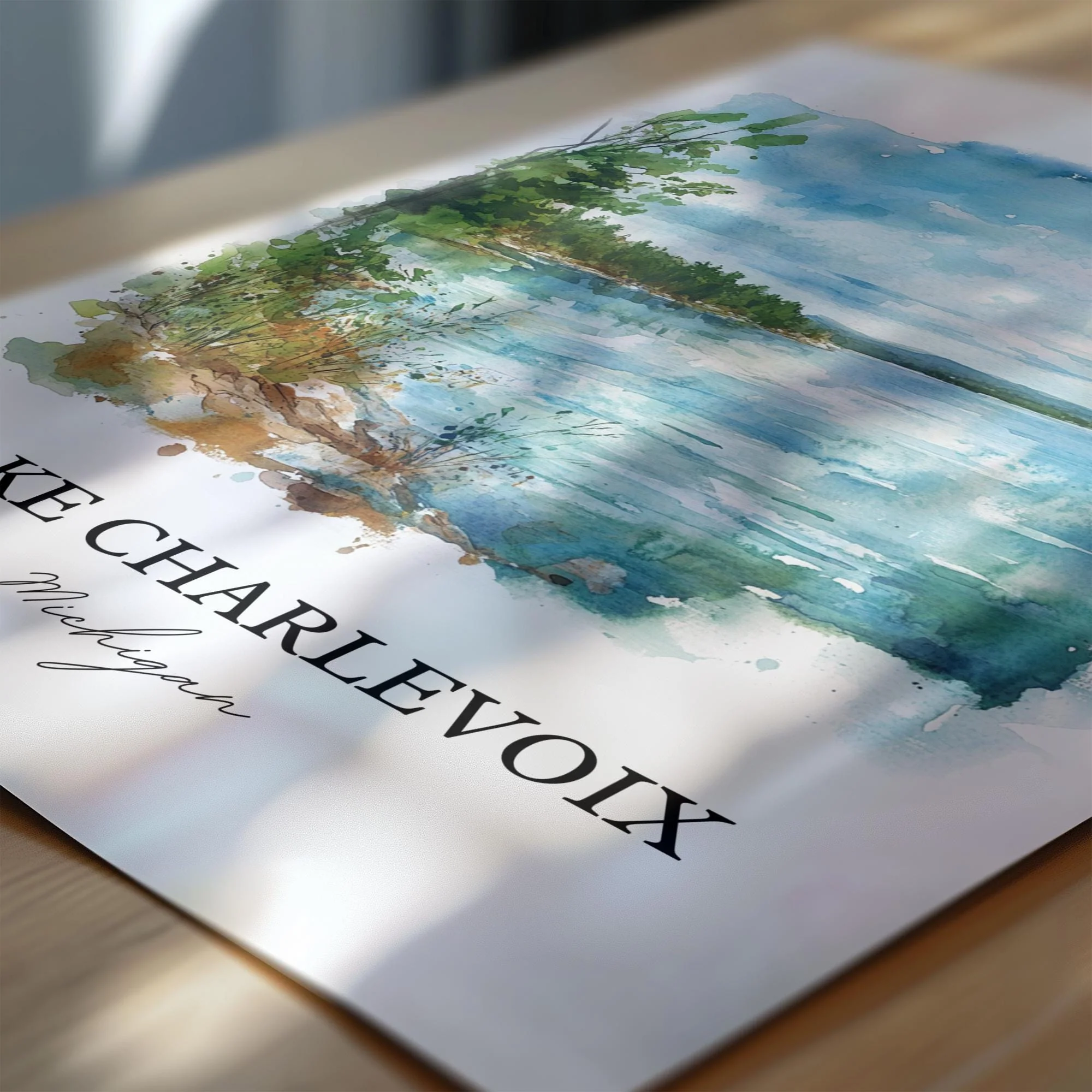 Lake Charlevoix, USA – Watercolor Art Print - Image 2