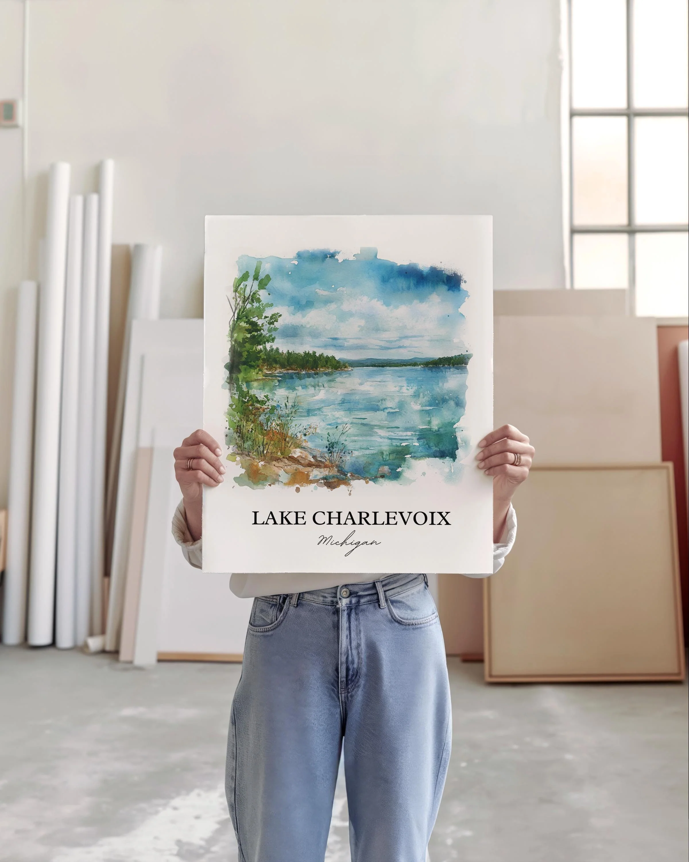 Lake Charlevoix, USA – Watercolor Art Print - Image 5