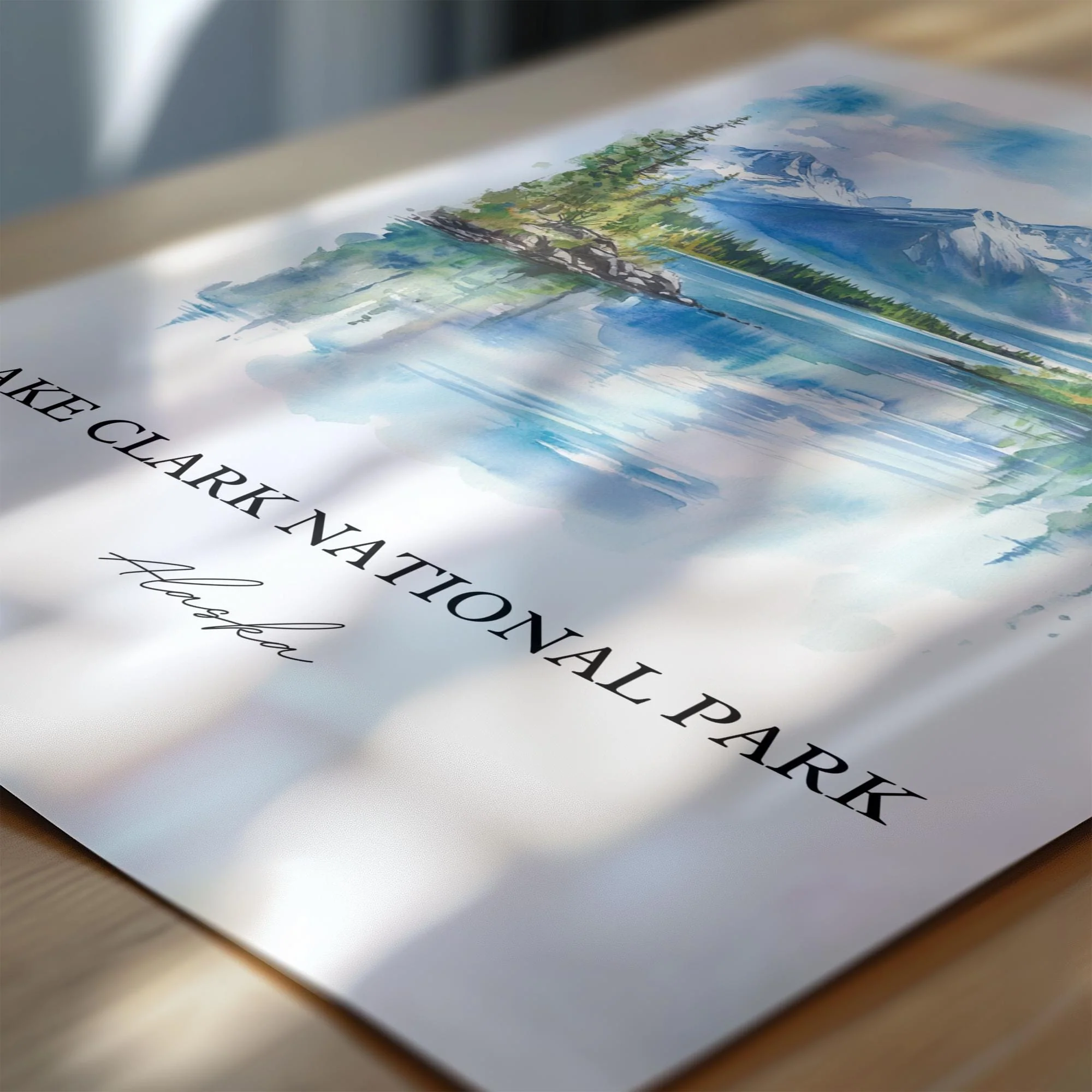 Lake Clark National Park, Alaska – Watercolor Art Print - Image 2