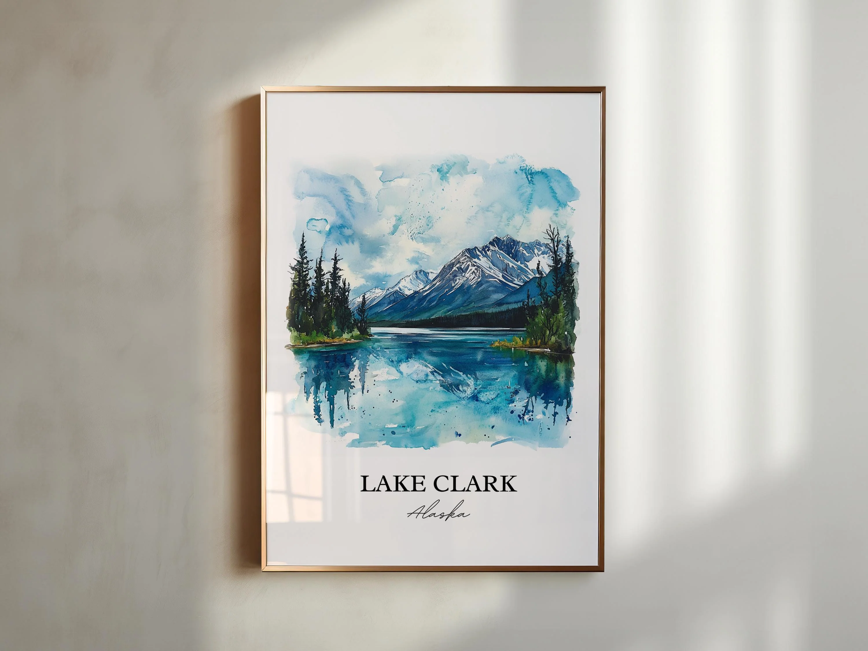 Lake Clark, Alaska, USA – Watercolor Art Print - Image 3