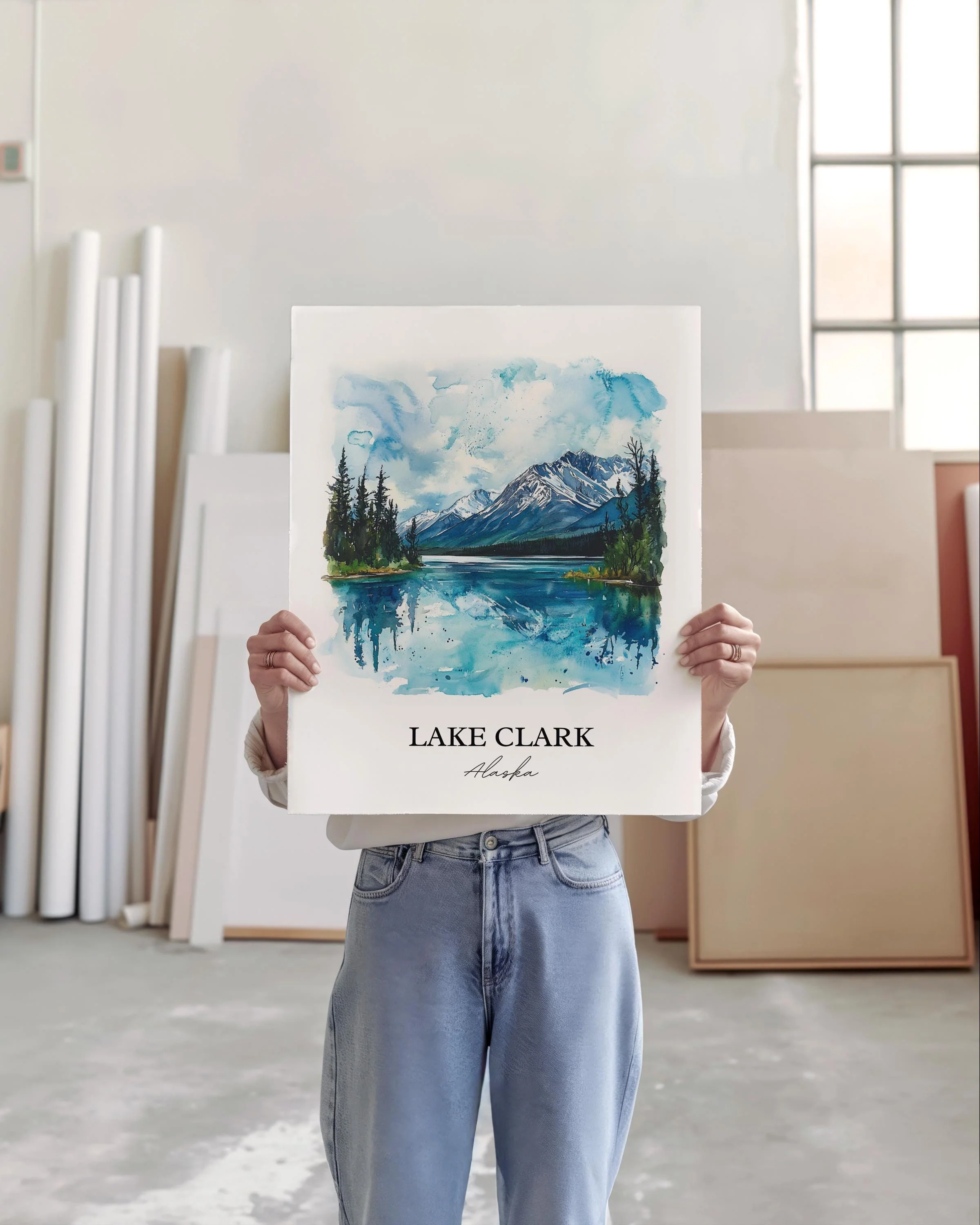 Lake Clark, Alaska, USA – Watercolor Art Print - Image 4