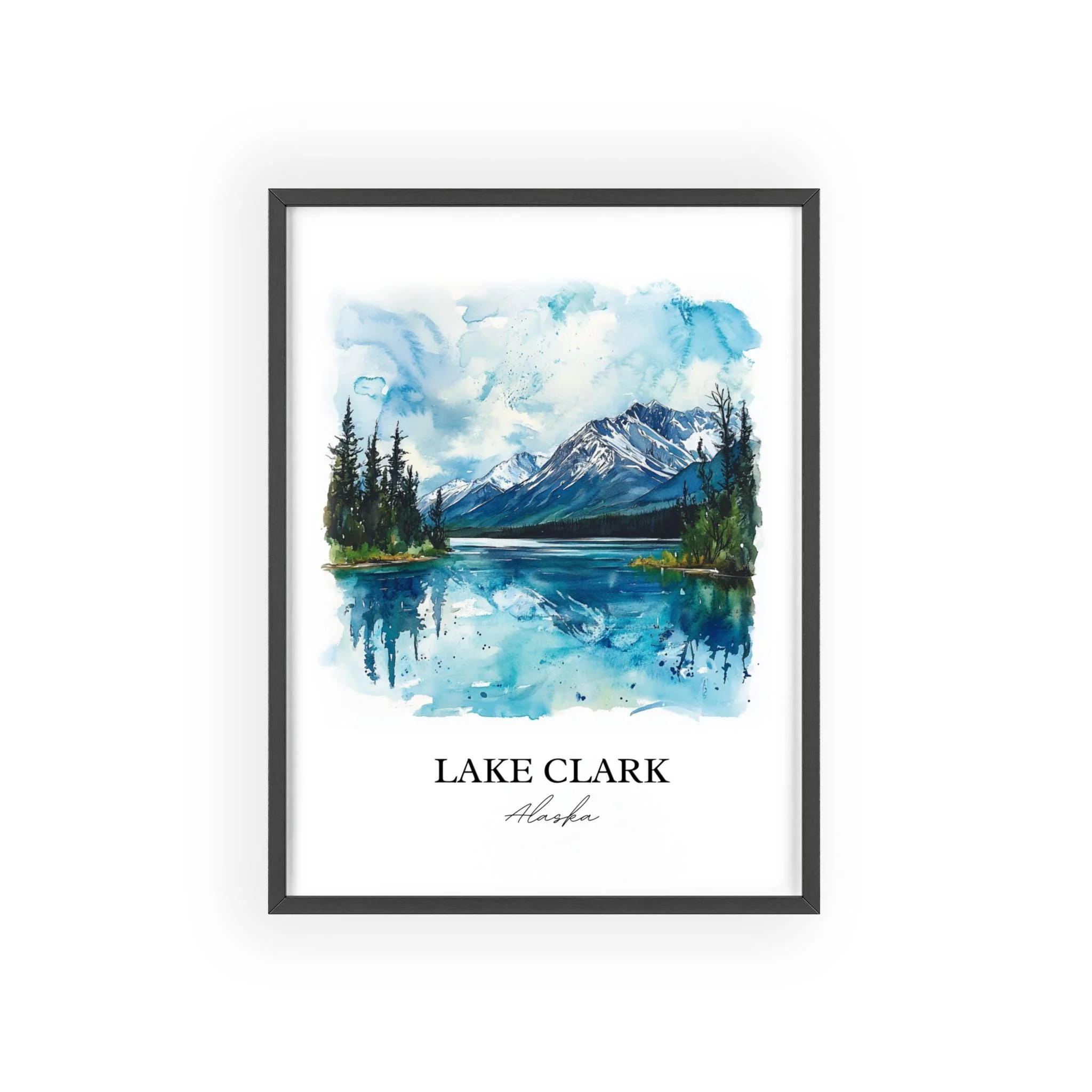 Lake Clark, Alaska, USA – Watercolor Art Print - Image 7