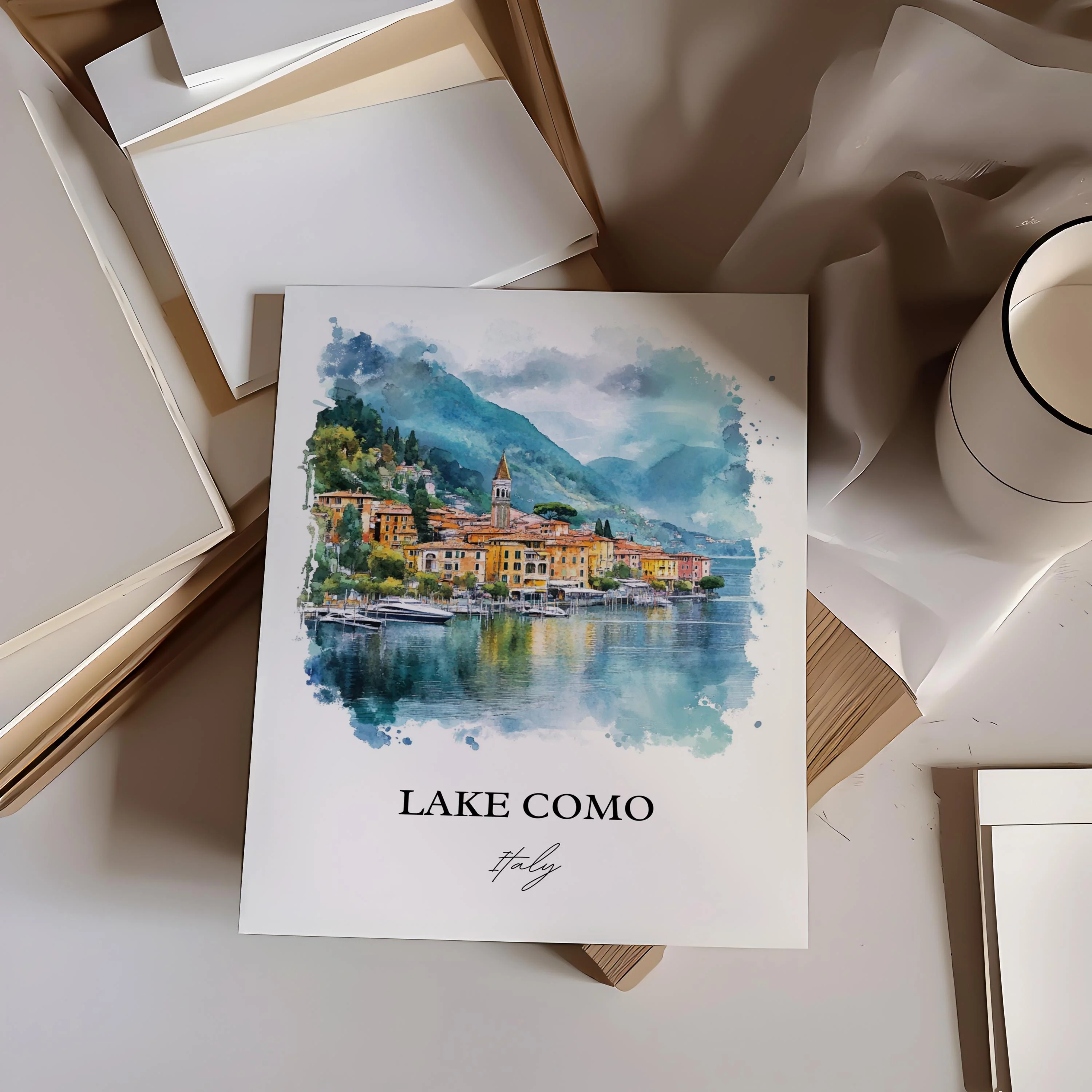 Lake Como, Italy – Watercolor Art Print - Image 5