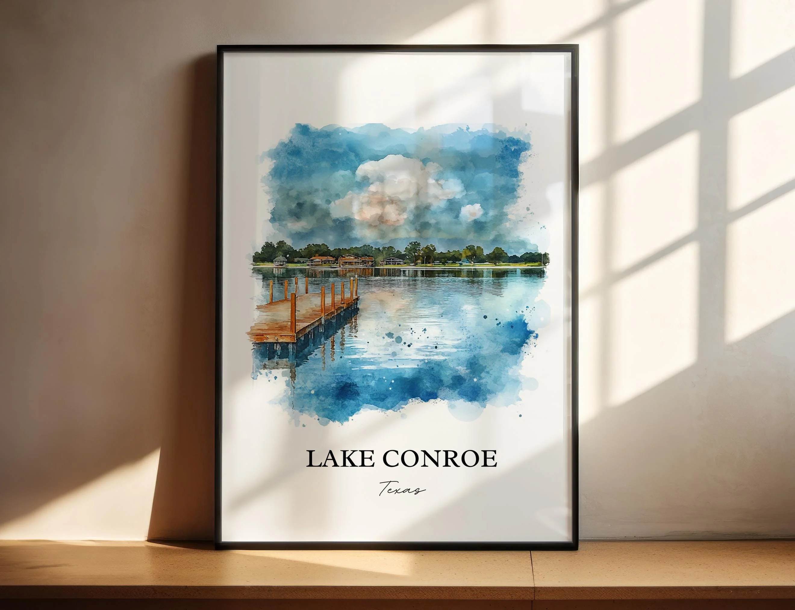 Lake Conroe, Texas – Watercolor Art Print
