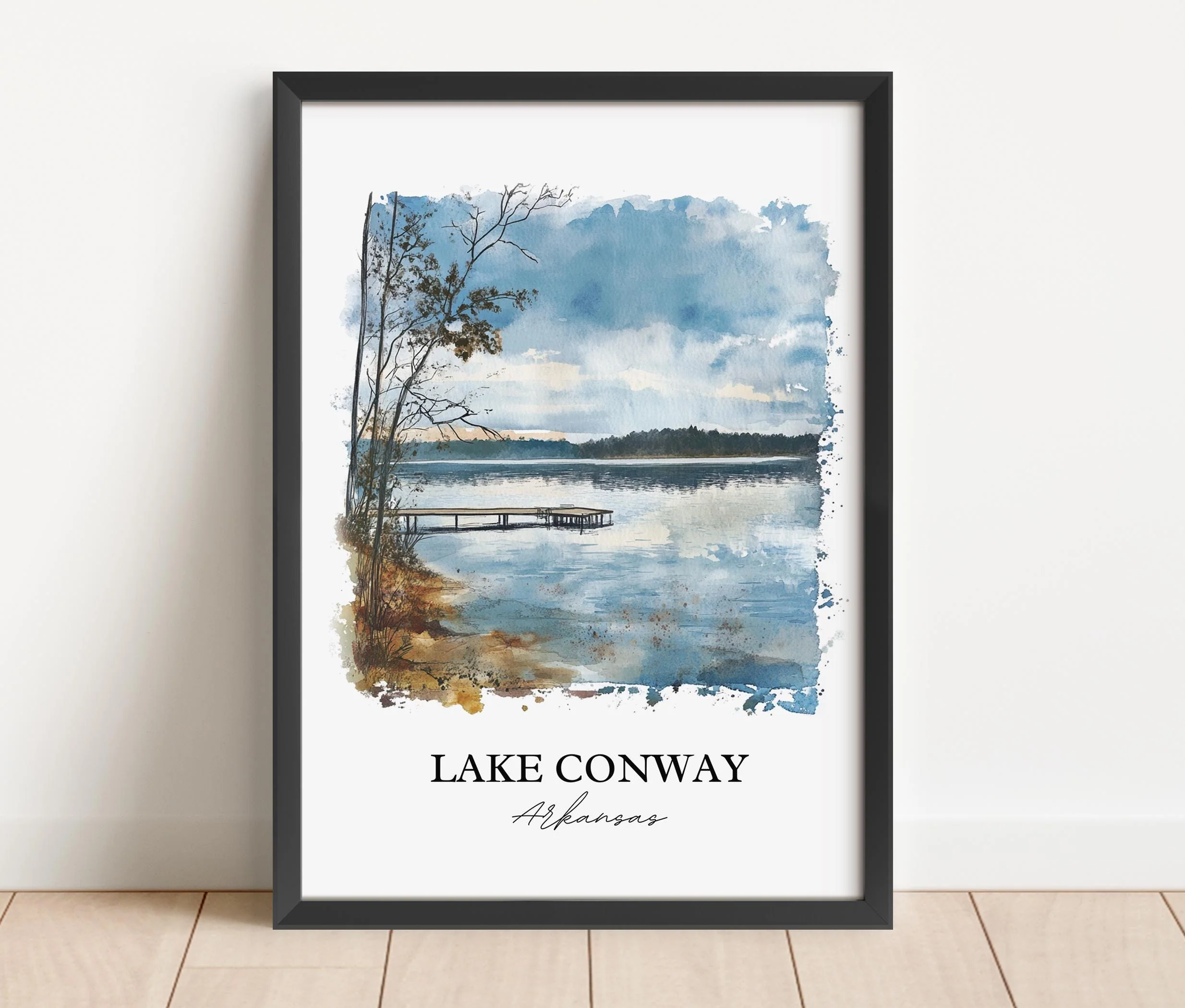 Lake Conway, Arkansas, USA – Watercolor Art Print - Image 6