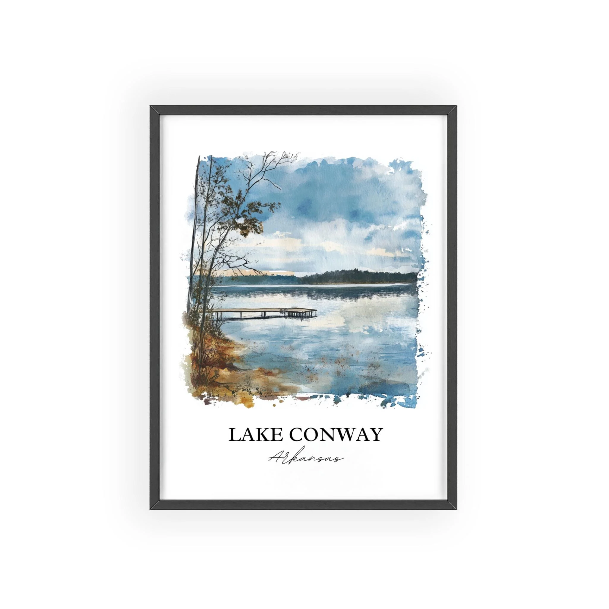 Lake Conway, Arkansas, USA – Watercolor Art Print - Image 7
