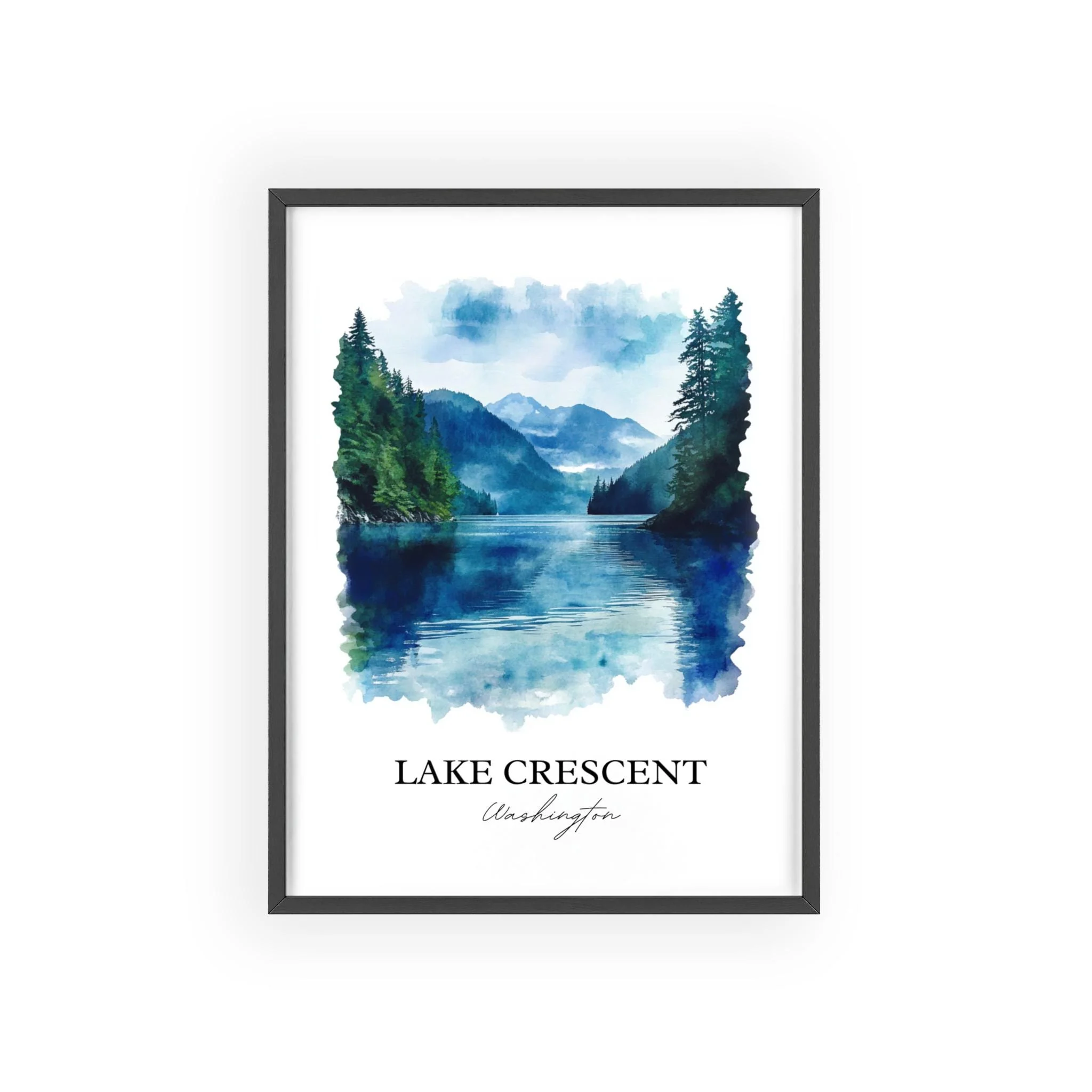 Lake Crescent, USA – Watercolor Art Print - Image 7