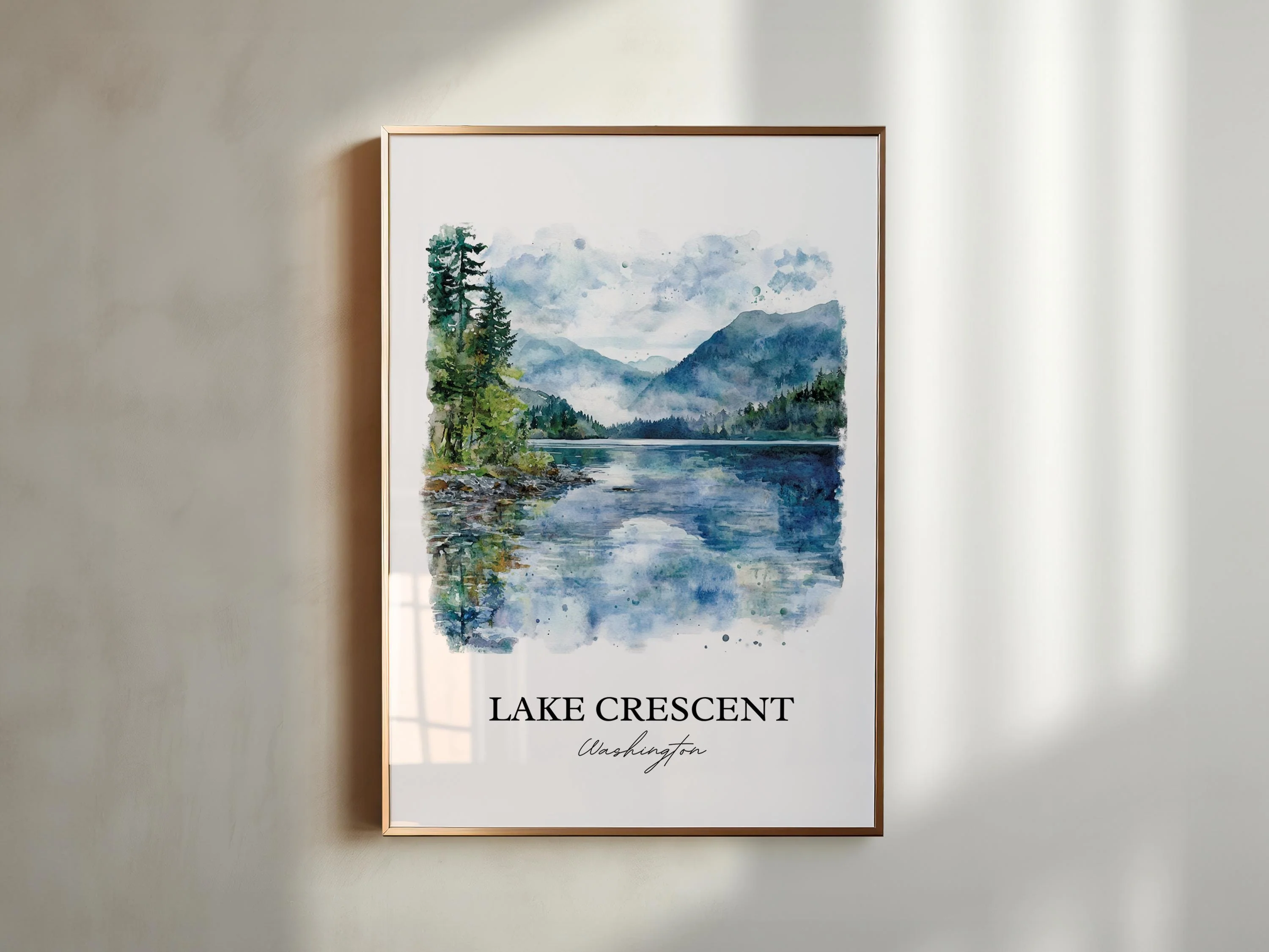 Lake Crescent, USA – Watercolor Art Print - Image 3