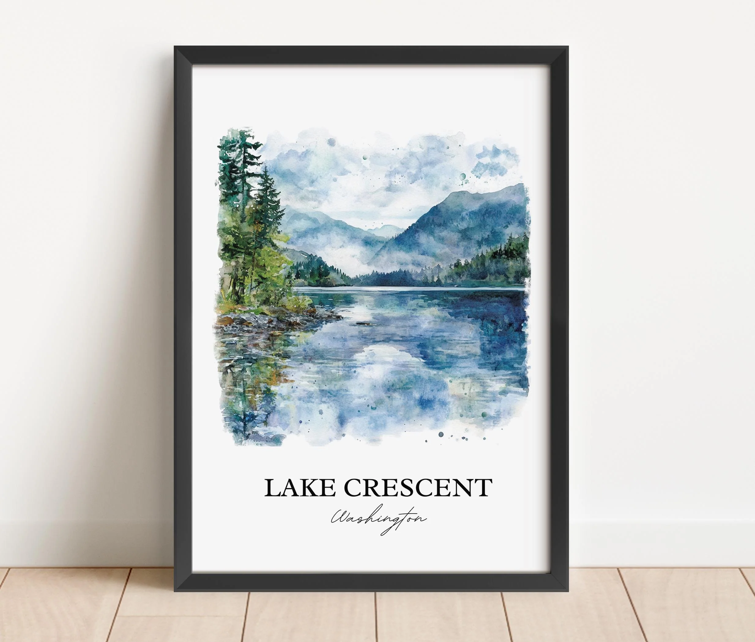 Lake Crescent, USA – Watercolor Art Print - Image 6