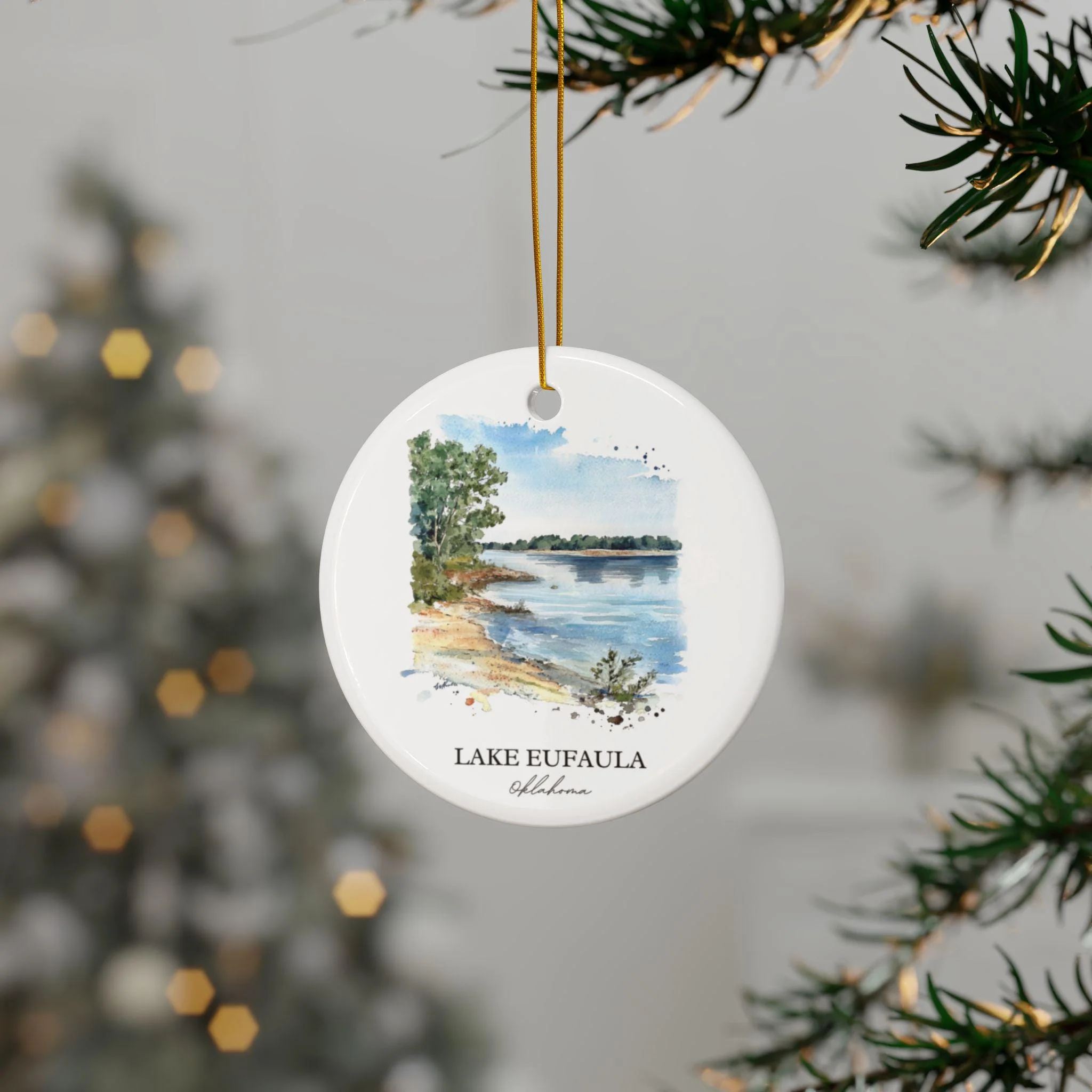 Lake Eufaula Ornament: Unique Lake Eufaula Souvenir, Lake Eufaula Xmas Decor, and Authentic Lake Eufaula OK Gift - Image 3