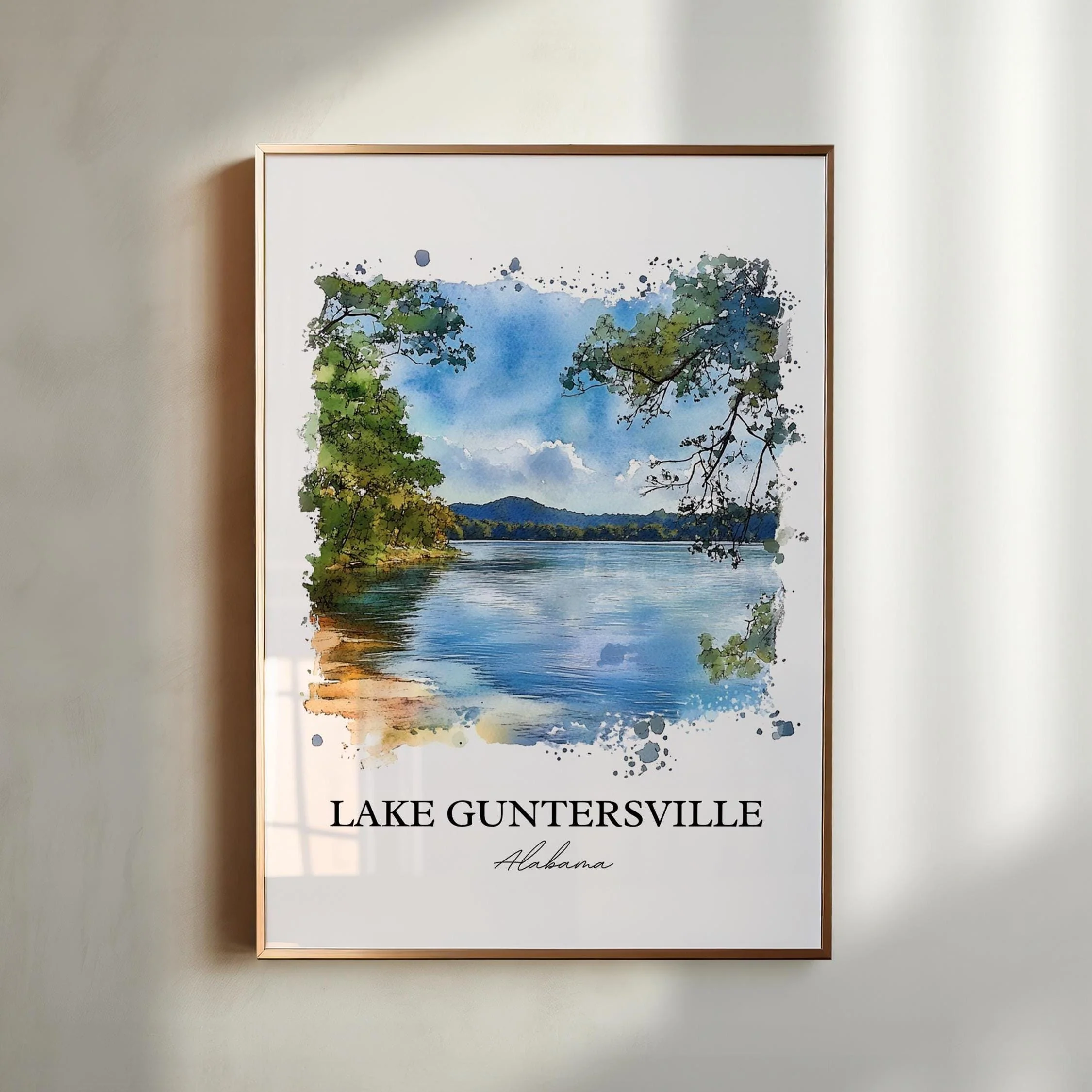 Lake Guntersville, USA – Watercolor Art Print