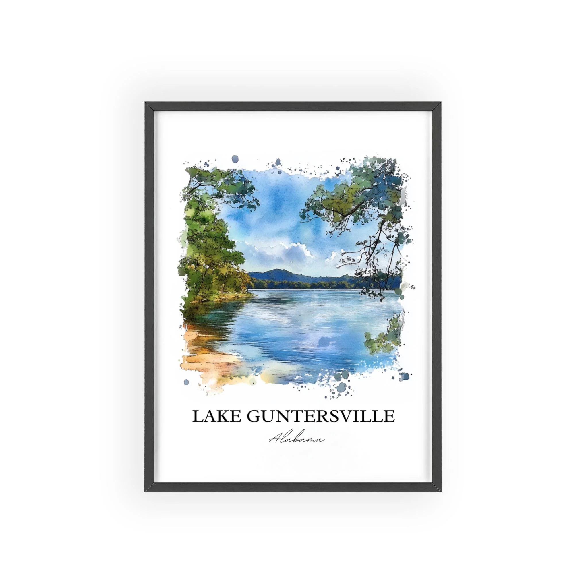 Lake Guntersville, USA – Watercolor Art Print - Image 4