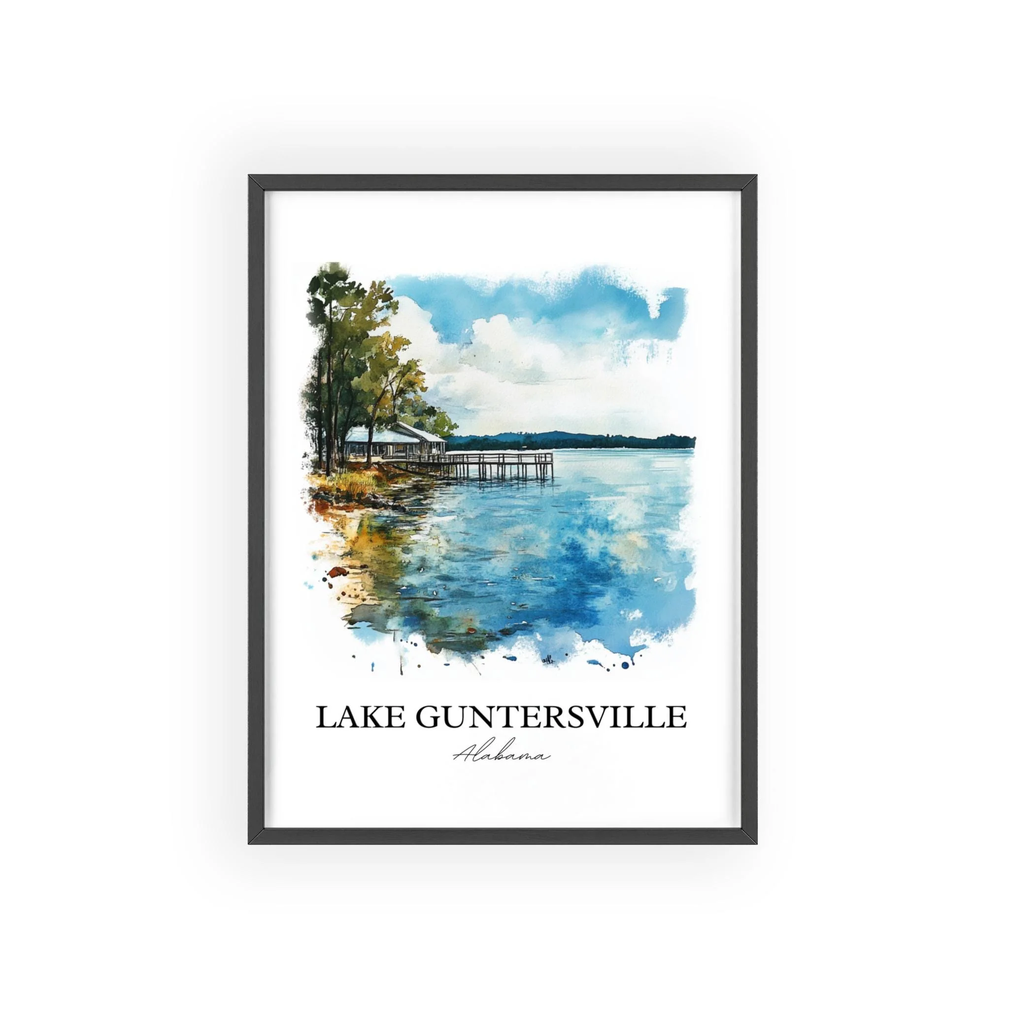 Lake Guntersville, USA – Watercolor Art Print - Image 7