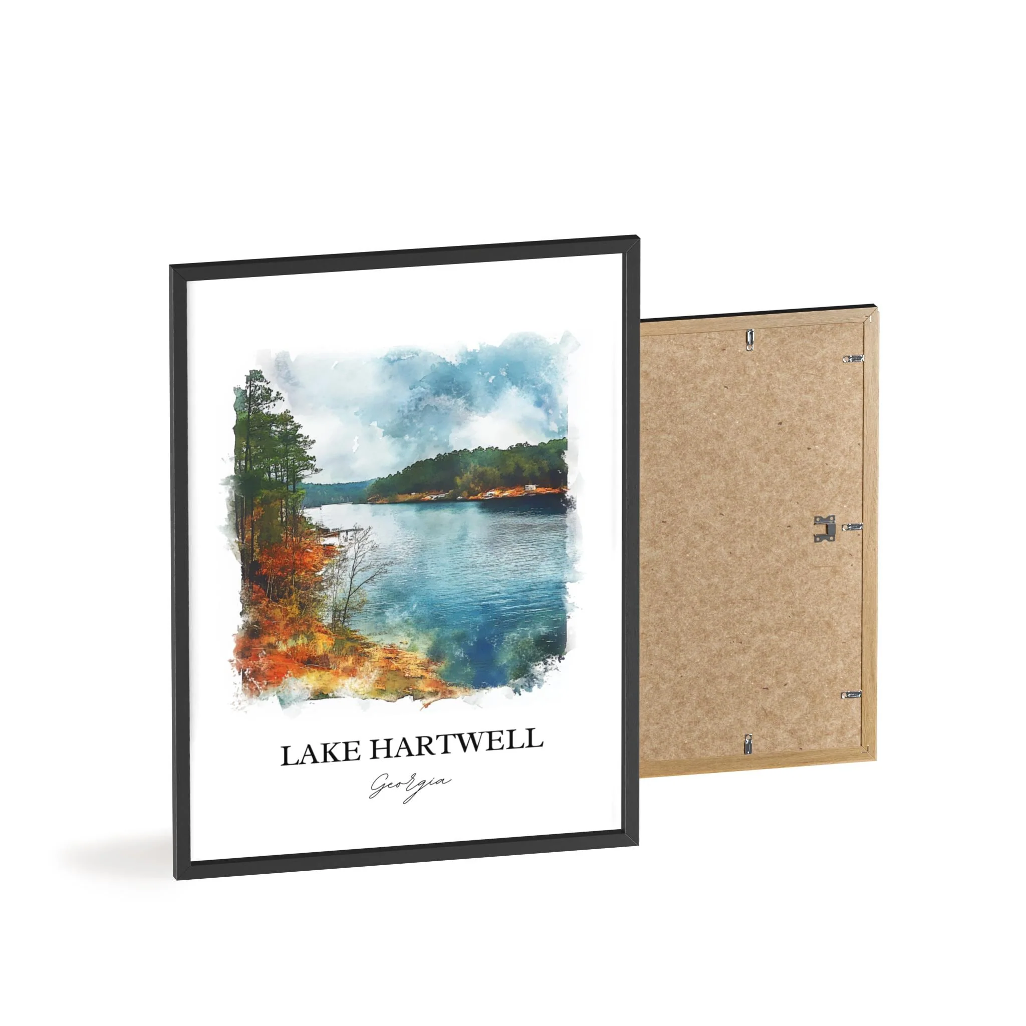 Lake Hartwell, GA, USA – Watercolor Art Print - Image 8