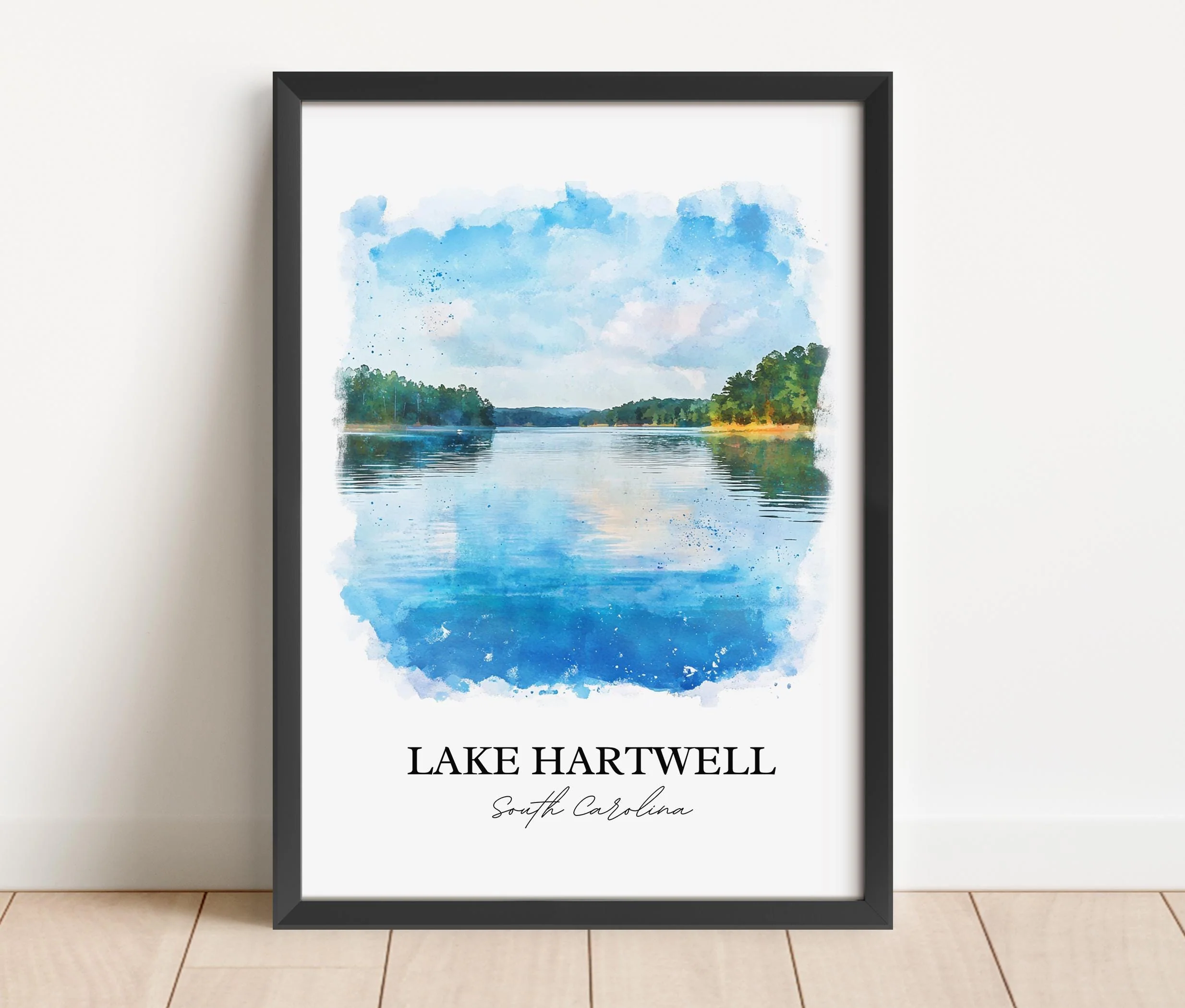 Lake Hartwell, Georgia, USA – Watercolor Art Print - Image 6