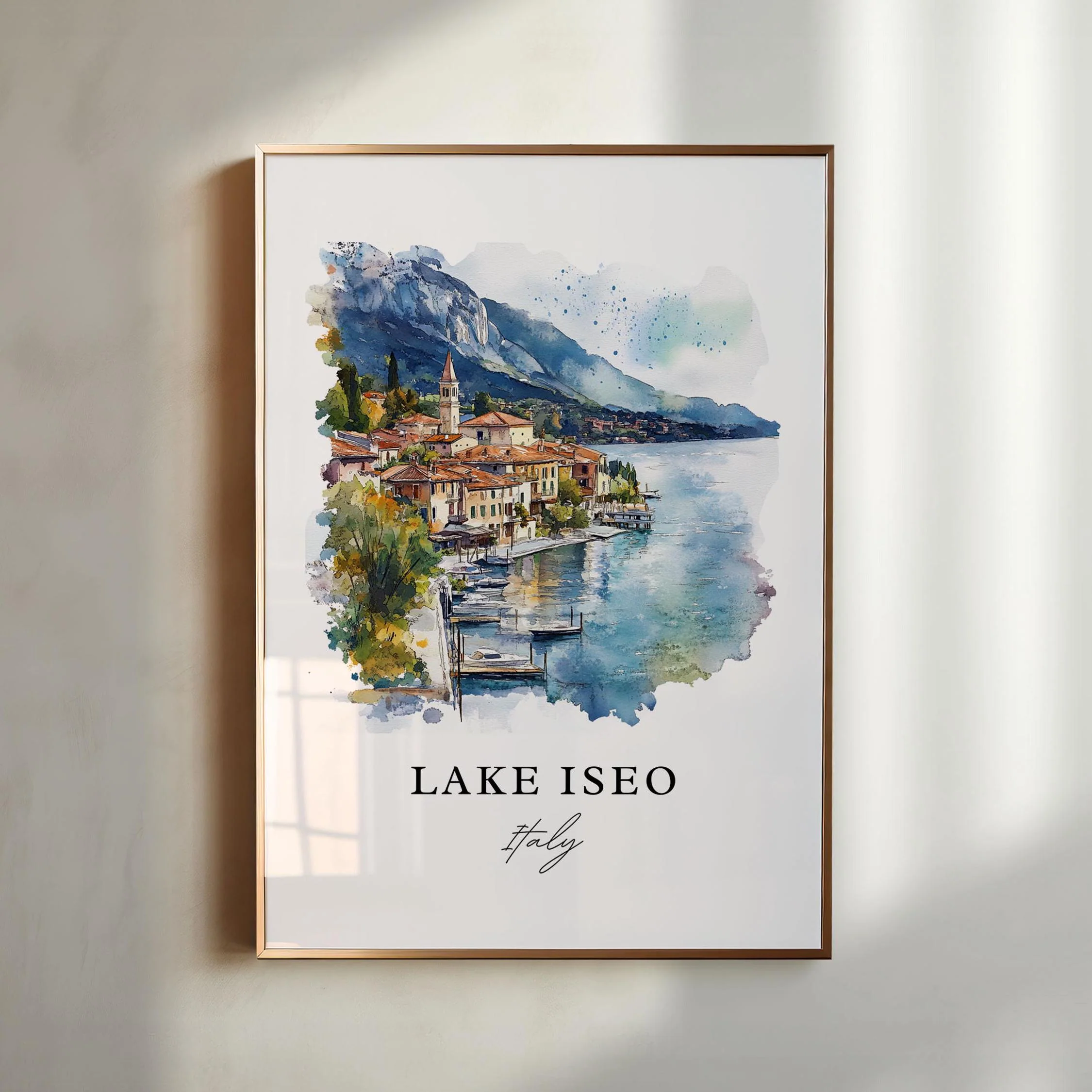 Lake Iseo, Italy – Watercolor Art Print
