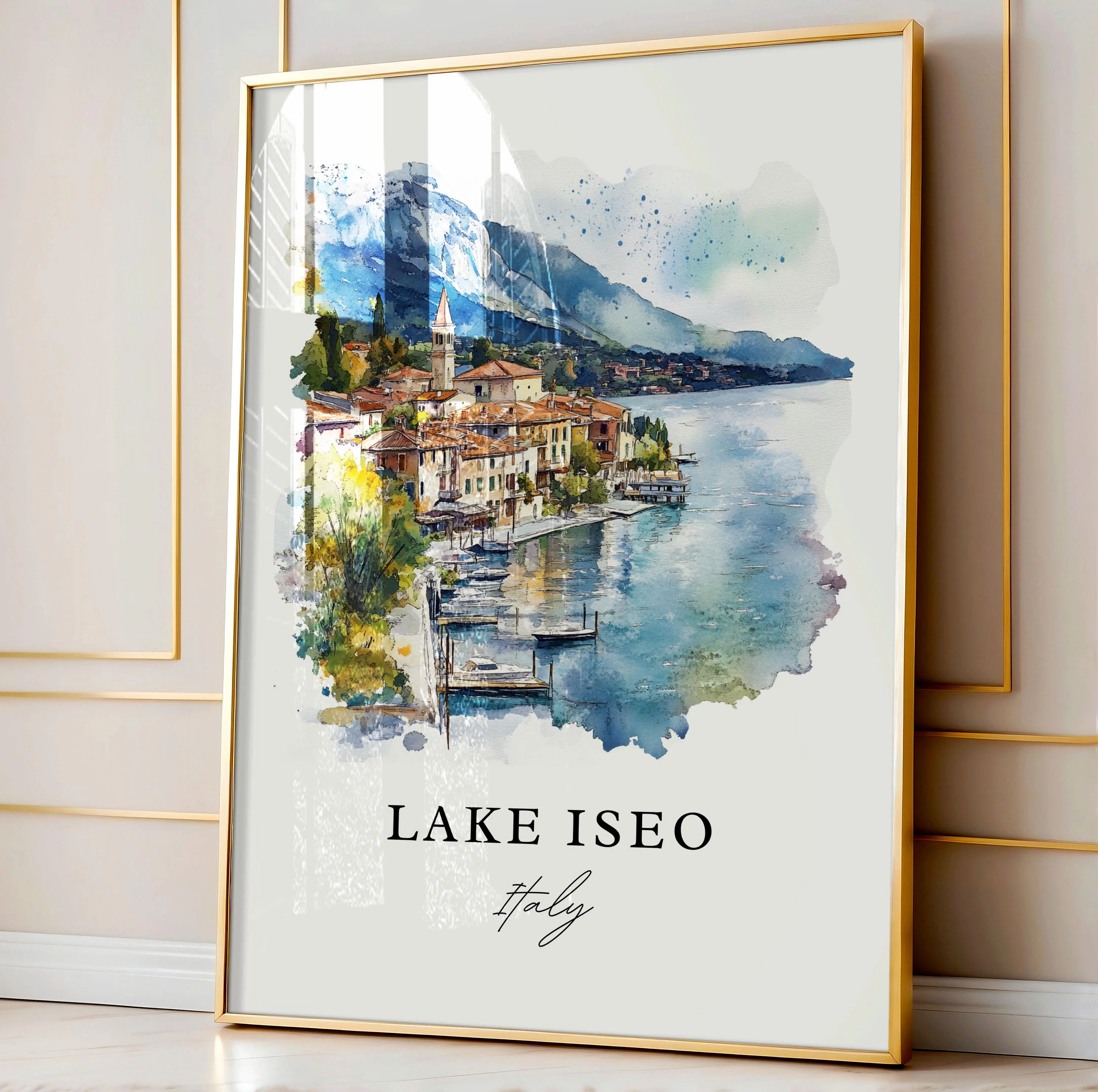 Lake Iseo, Italy – Watercolor Art Print - Image 4