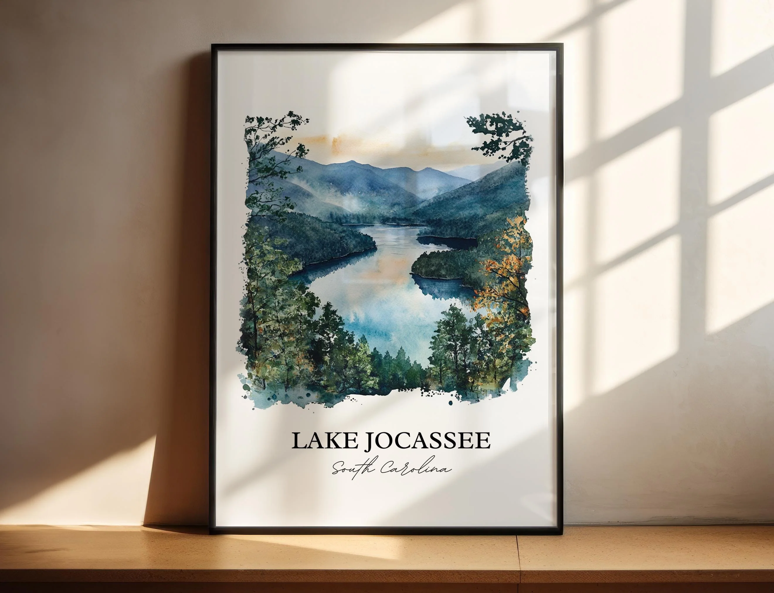 Lake Jocassee, USA – Watercolor Art Print