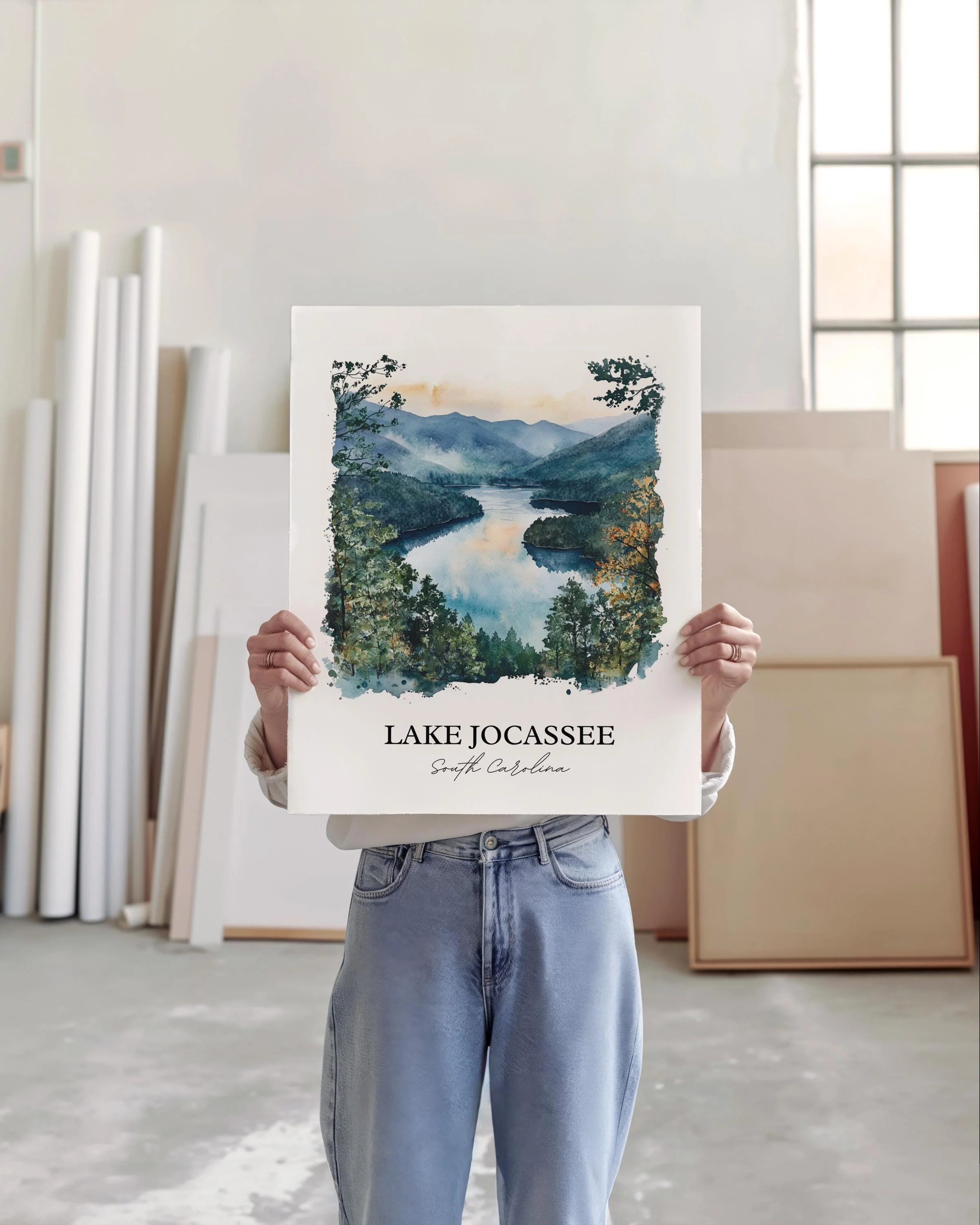 Lake Jocassee, USA – Watercolor Art Print - Image 3