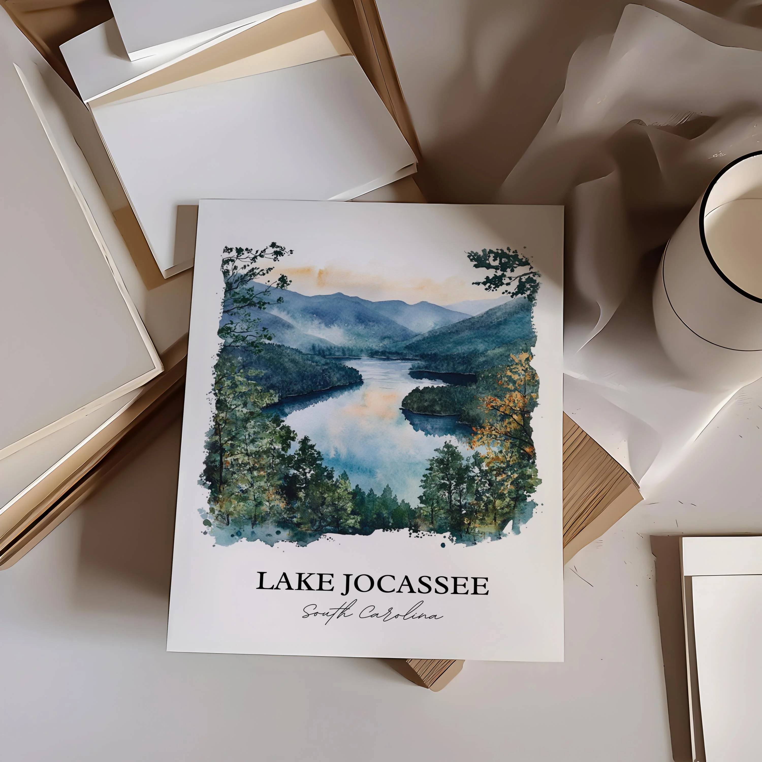 Lake Jocassee, USA – Watercolor Art Print - Image 5