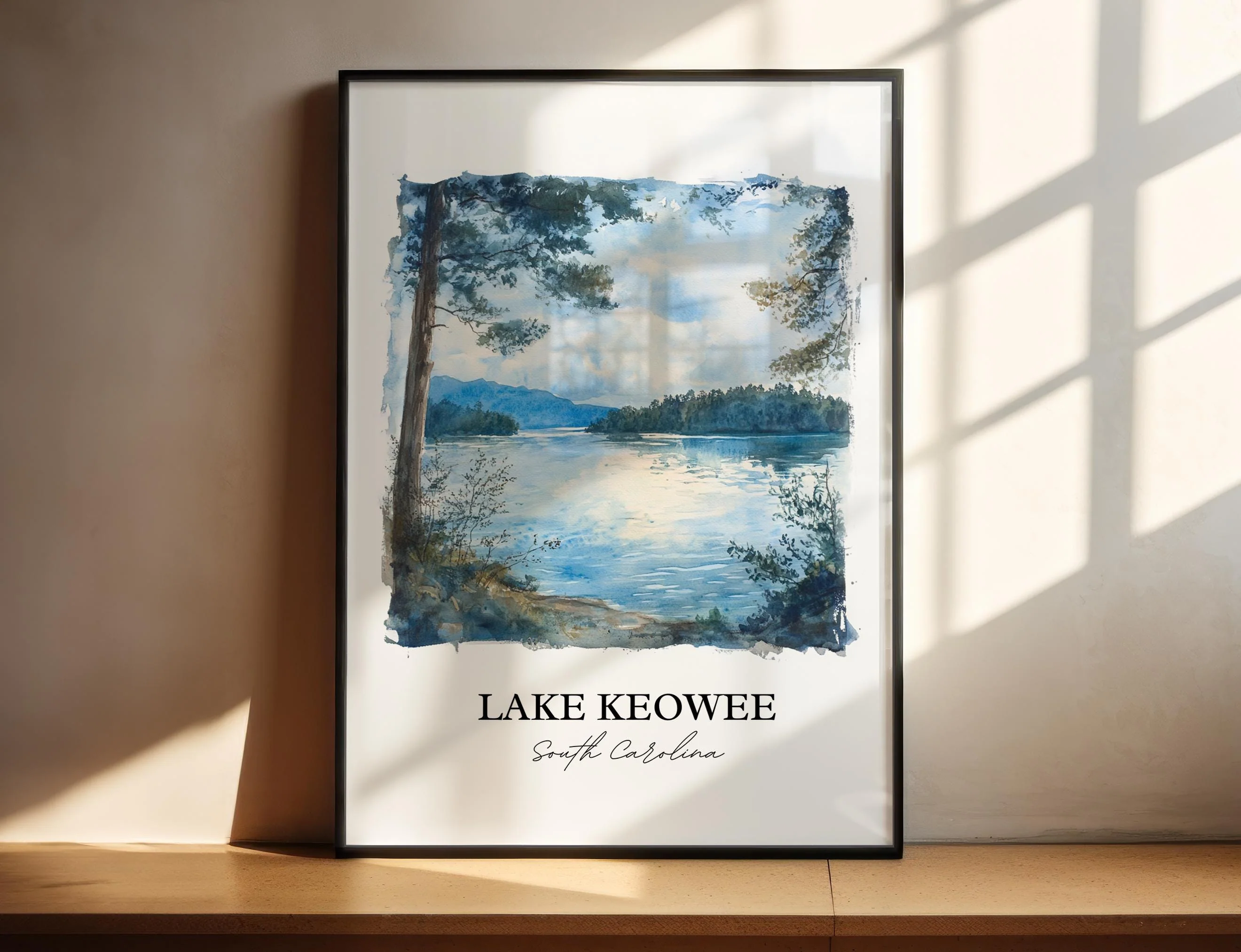 Lake Keowee, South Carolina – Watercolor Art Print