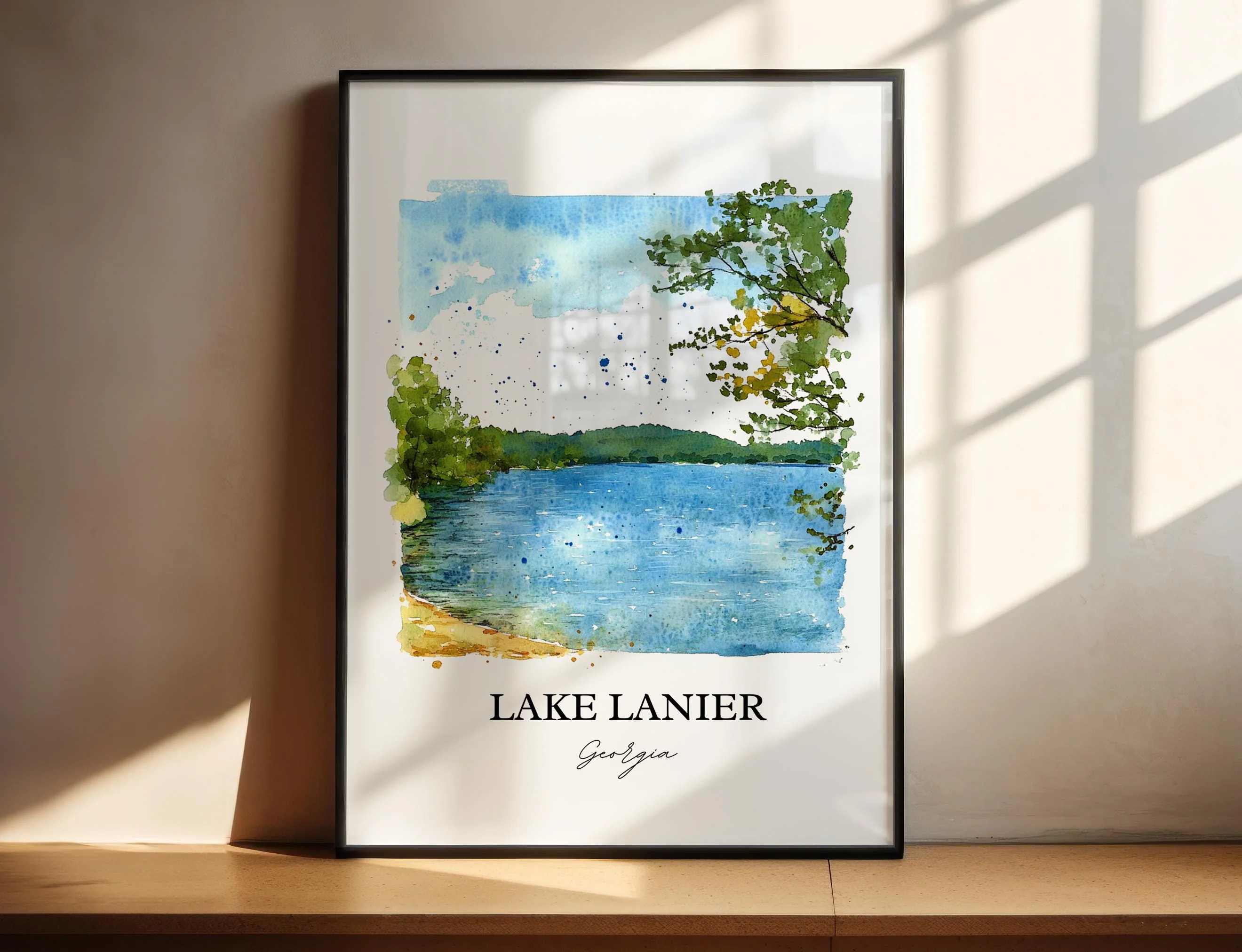 Lake Lanier, USA – Watercolor Art Print