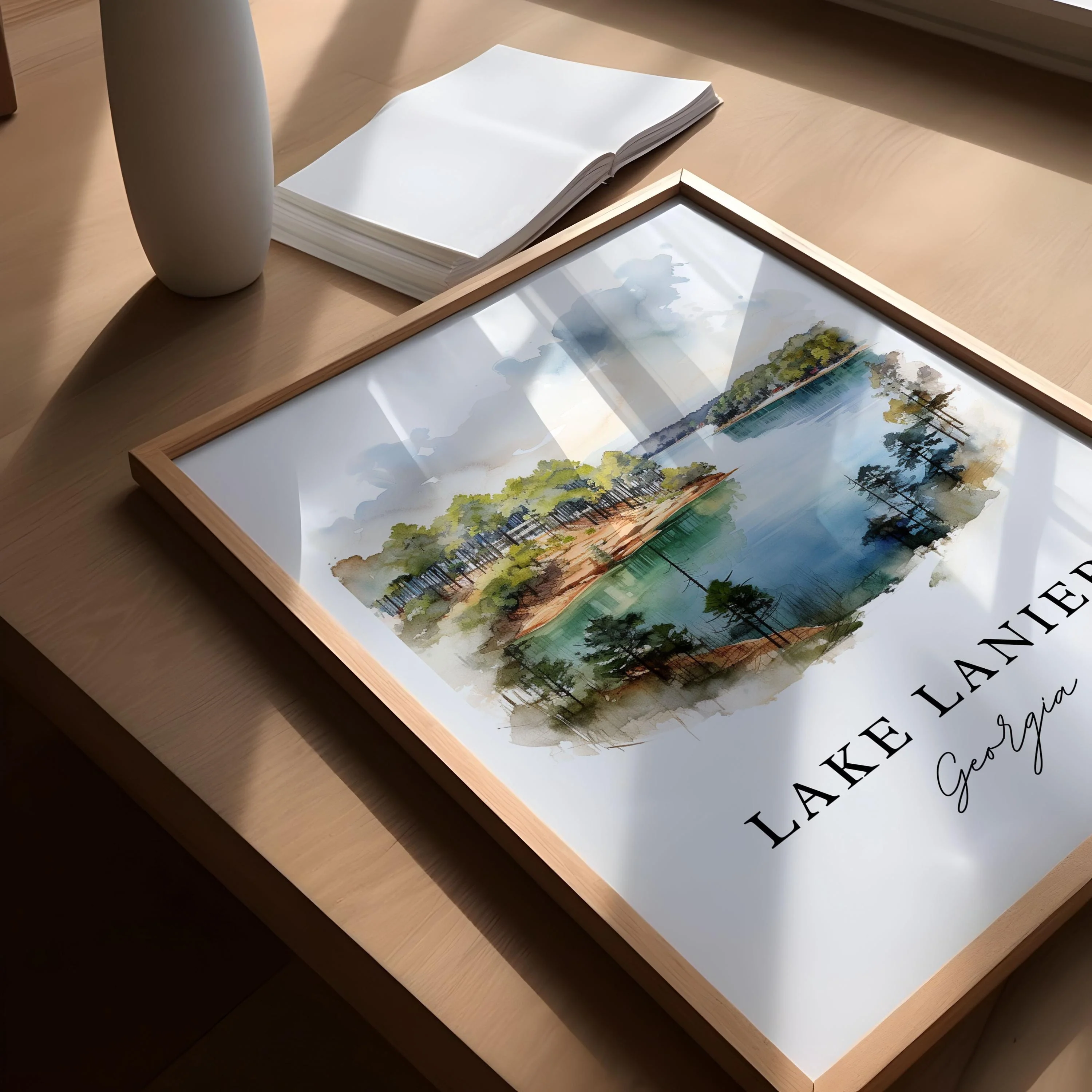 Lake Lanier, Georgia – Watercolor Art Print - Image 3