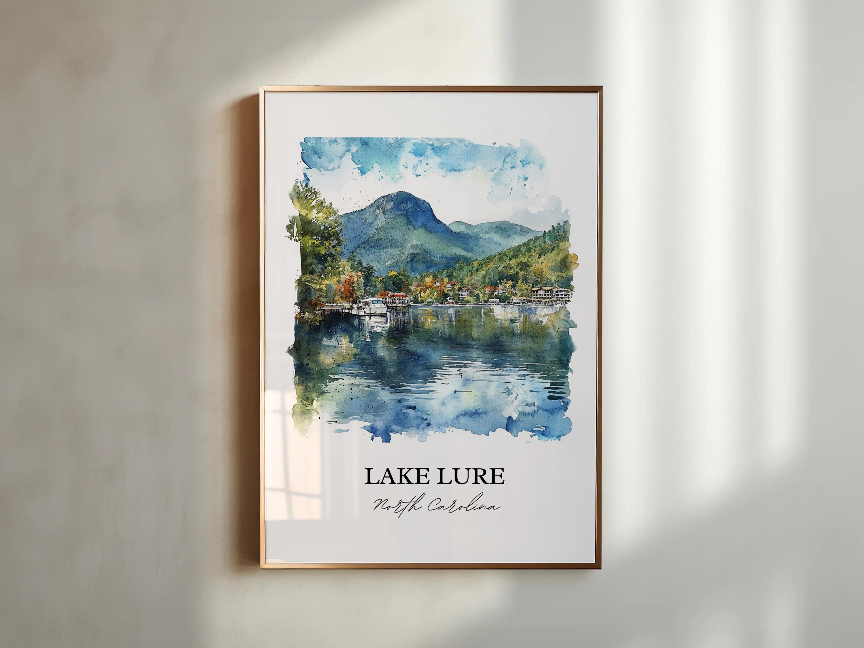 Lake Lure, NC, USA – Watercolor Art Print - Image 5
