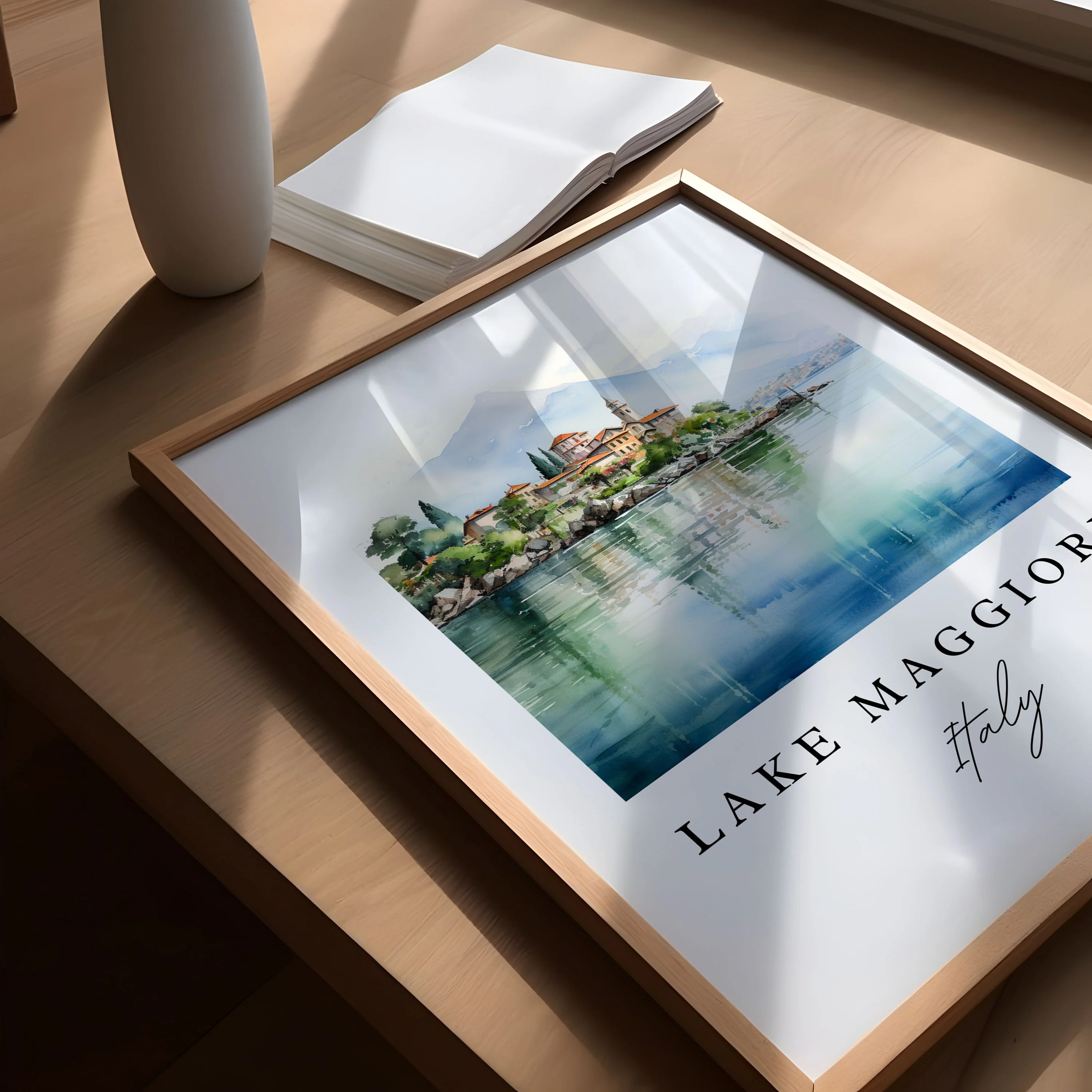 Lake Maggiore, Italy – Watercolor Art Print - Image 3