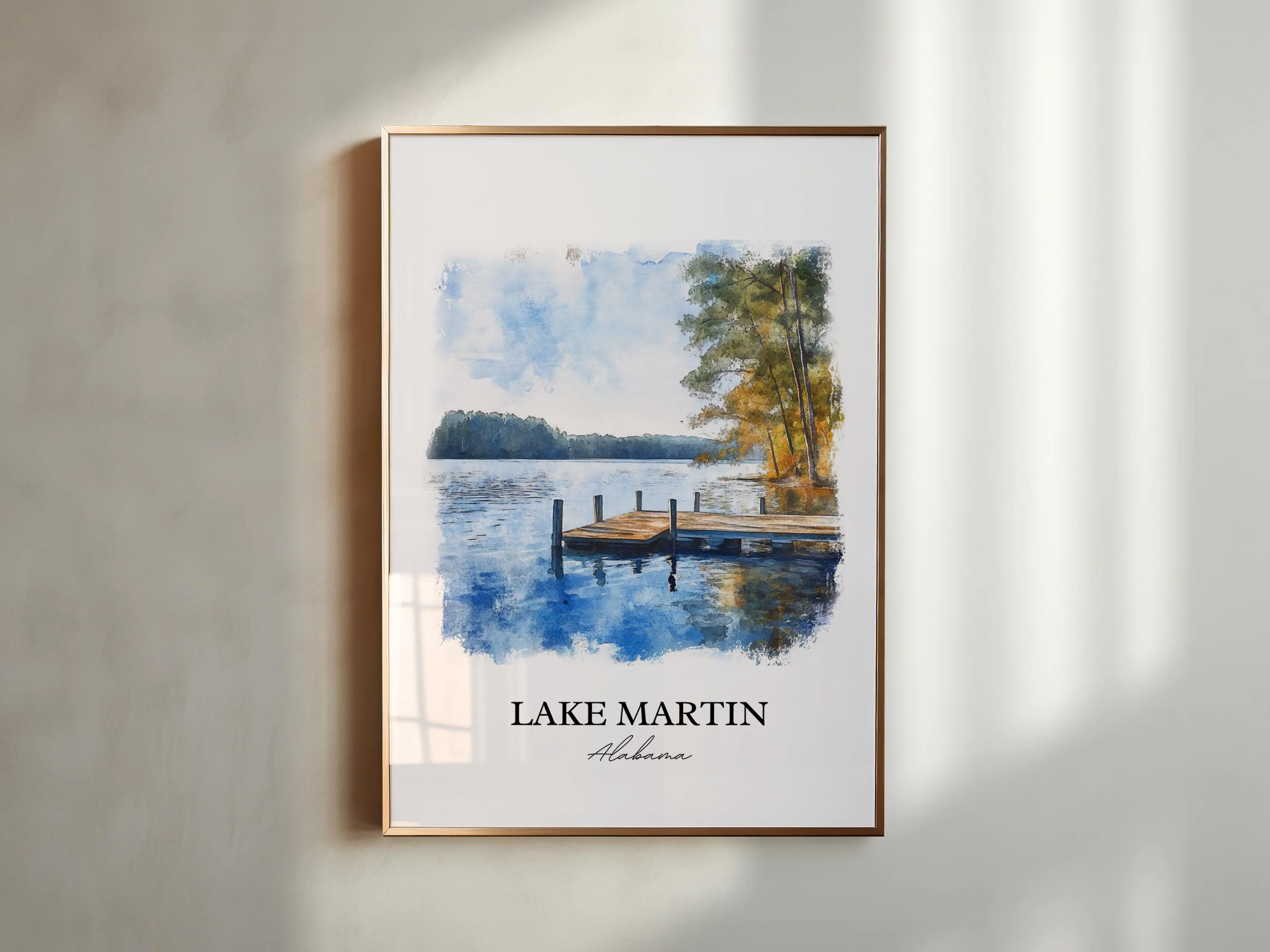 Lake Martin, Alabama – Watercolor Art Print - Image 3