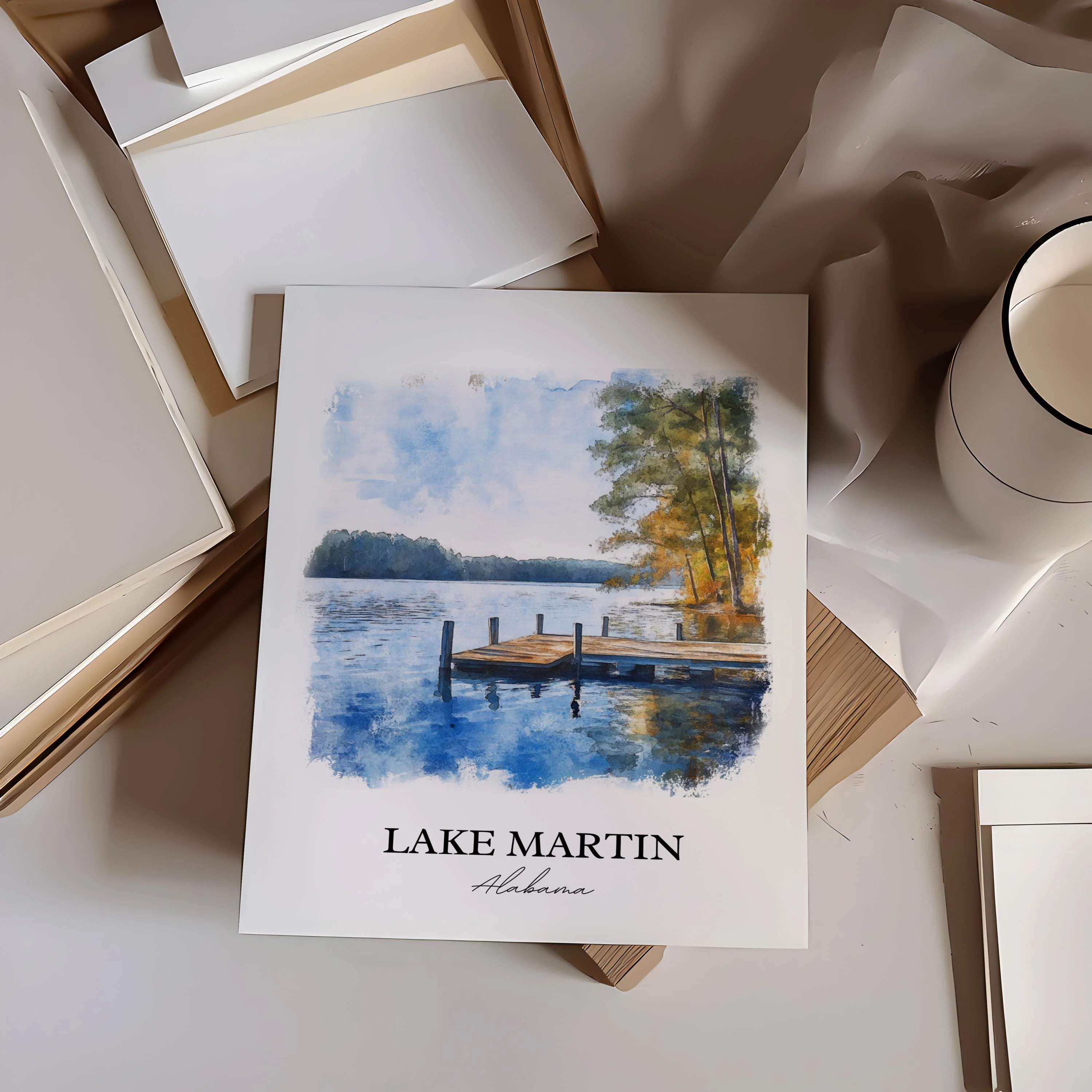 Lake Martin, Alabama – Watercolor Art Print - Image 5