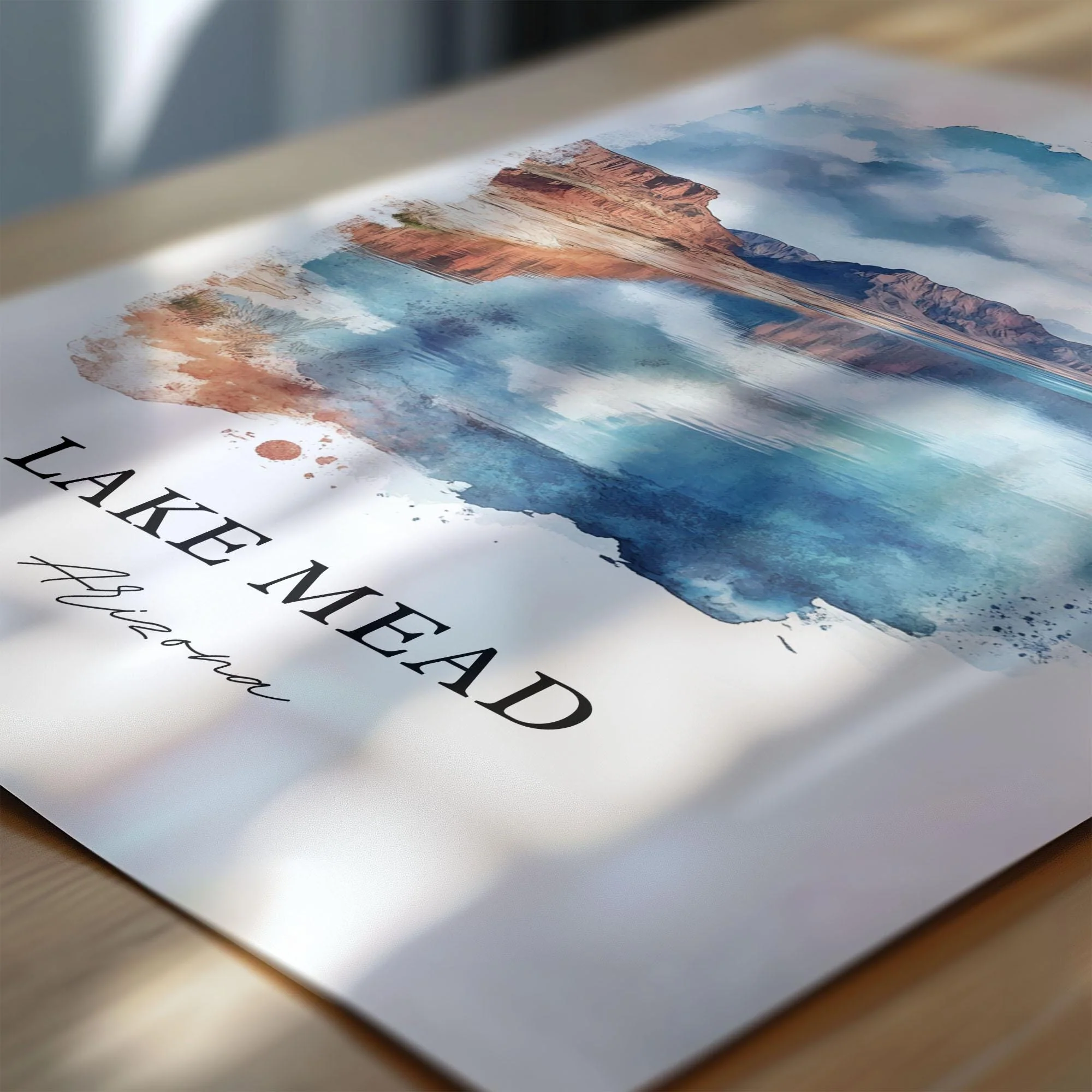 Lake Mead, Nevada – Watercolor Art Print - Image 2