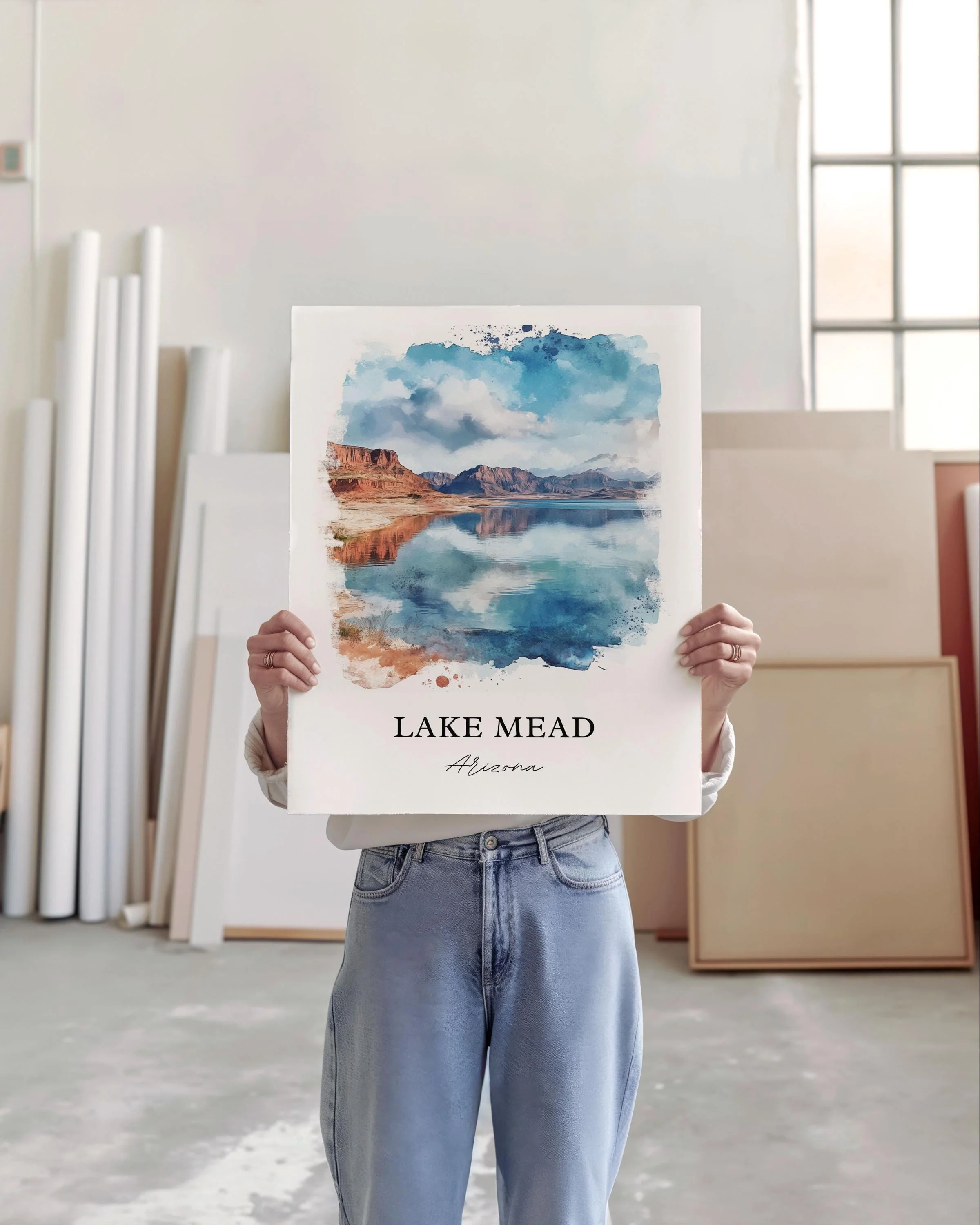 Lake Mead, Nevada – Watercolor Art Print - Image 5