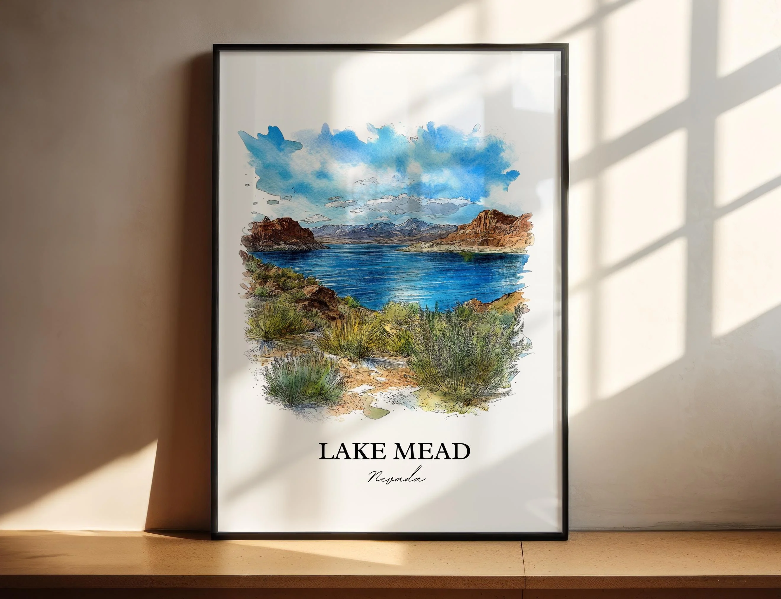 Lake Mead, USA – Watercolor Art Print