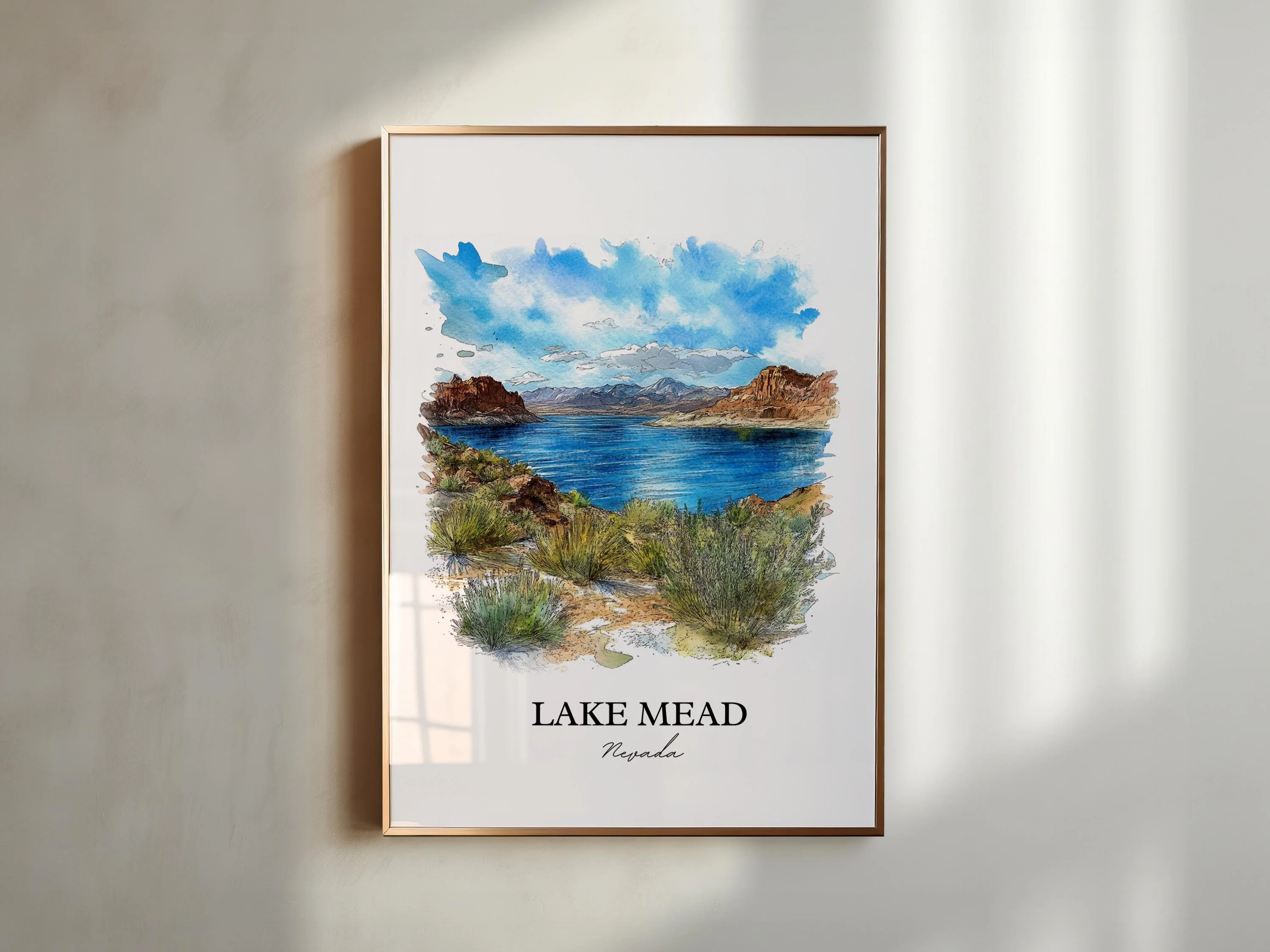 Lake Mead, USA – Watercolor Art Print - Image 3