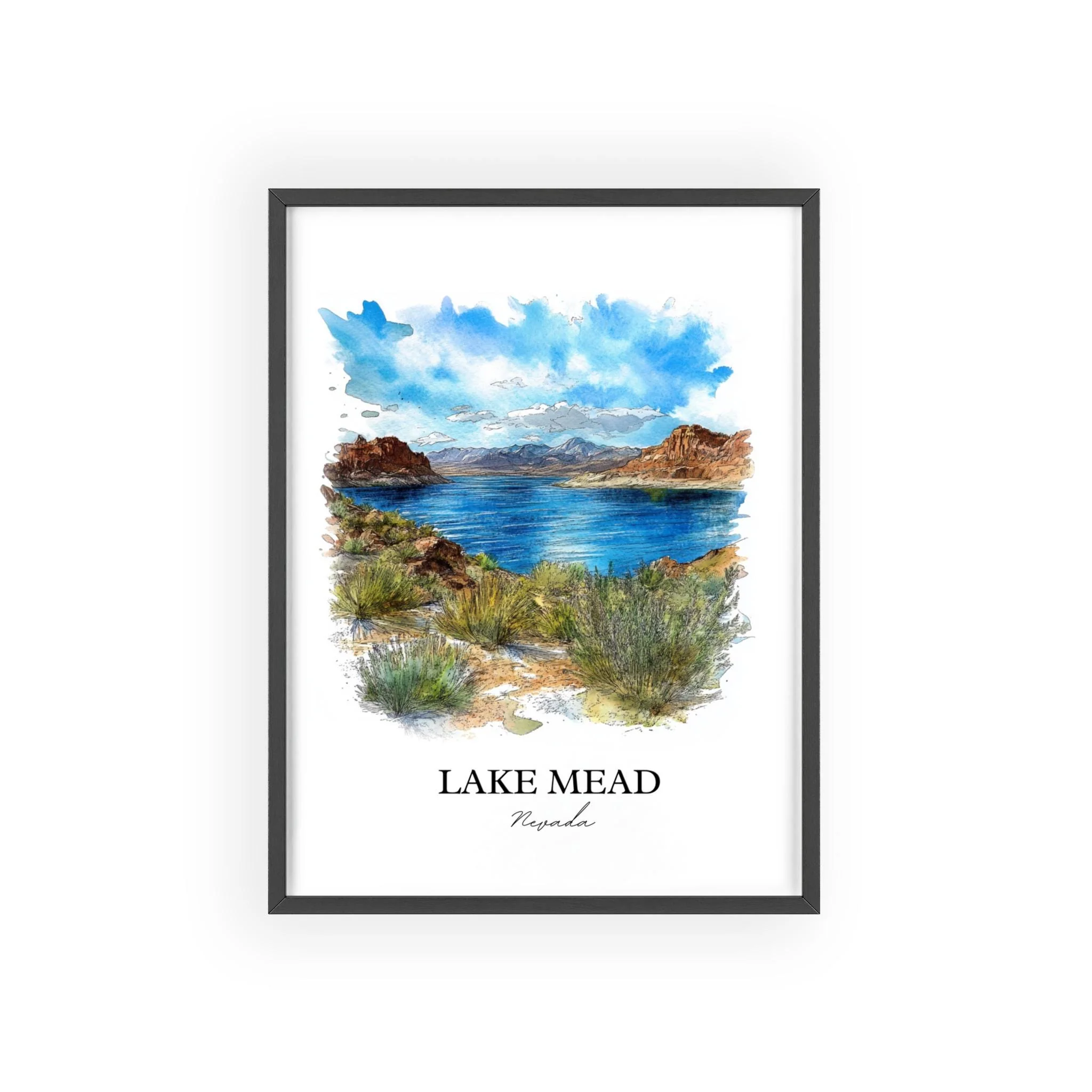 Lake Mead, USA – Watercolor Art Print - Image 7
