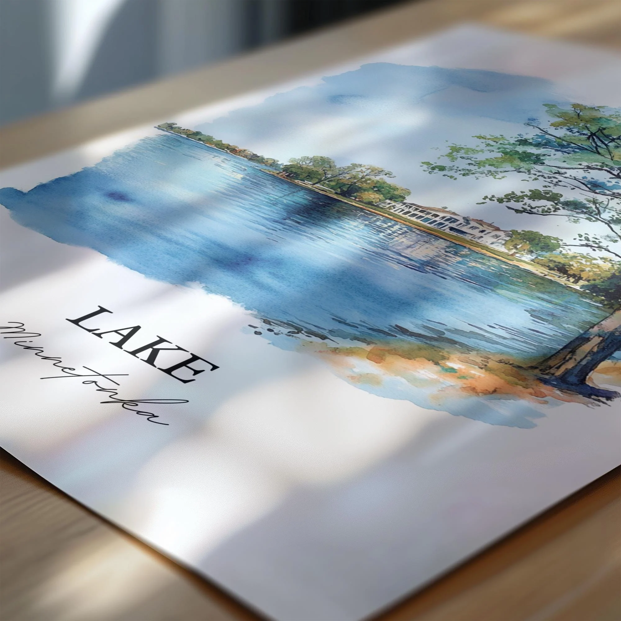Lake Minnetonka, USA – Watercolor Art Print - Image 2