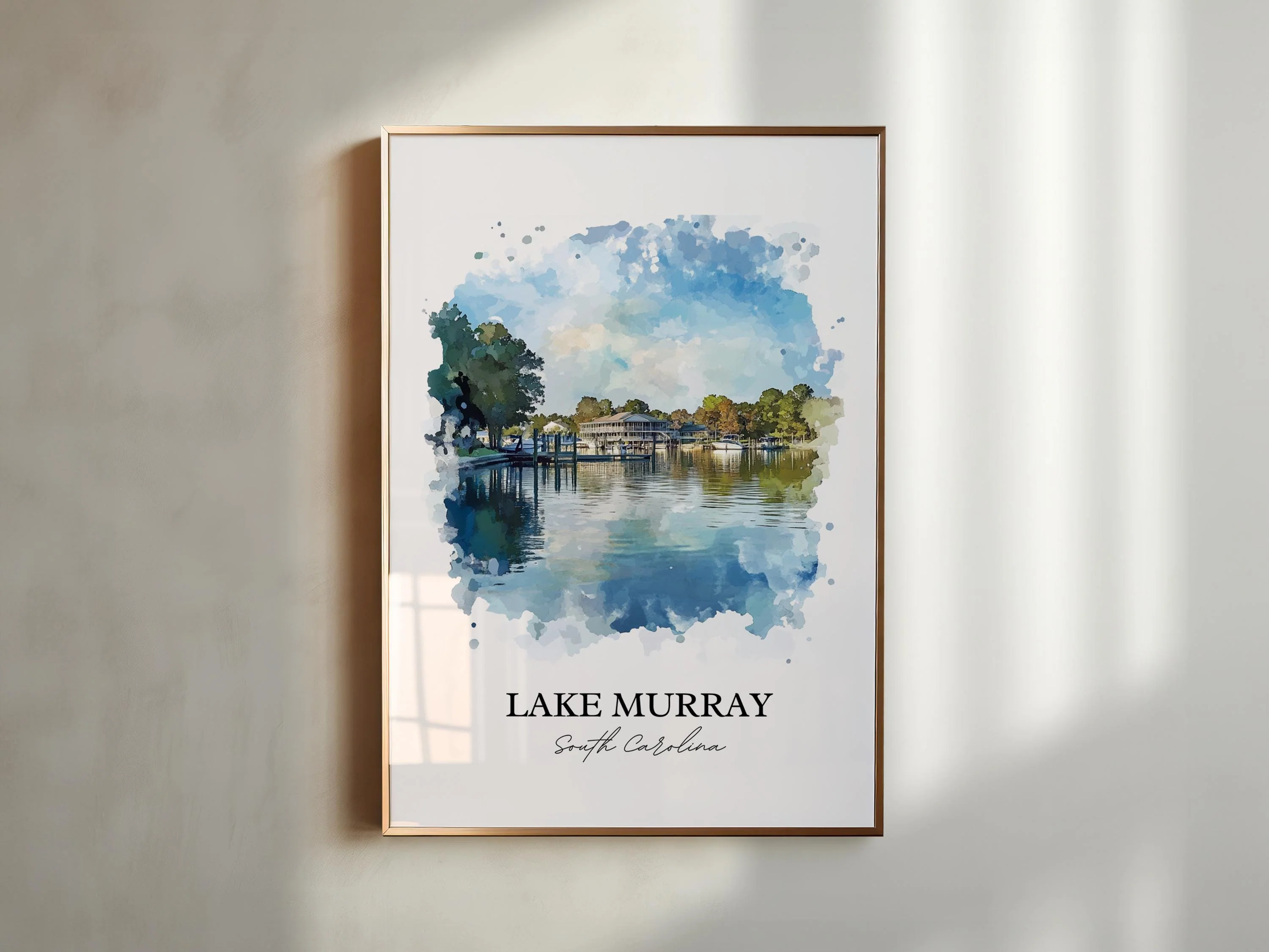 Lake Murray, South Carolina, USA – Watercolor Art Print - Image 3