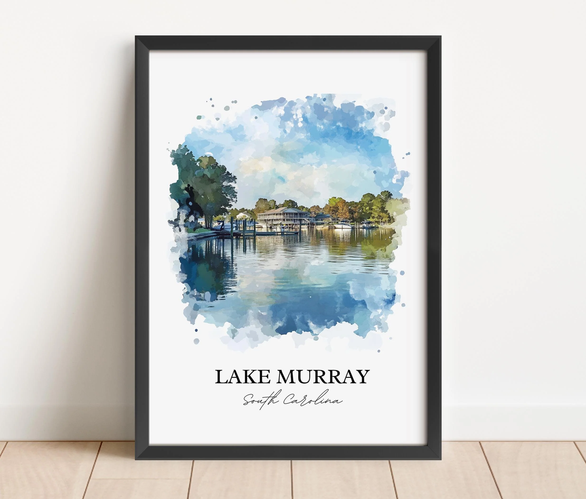 Lake Murray, South Carolina, USA – Watercolor Art Print - Image 4