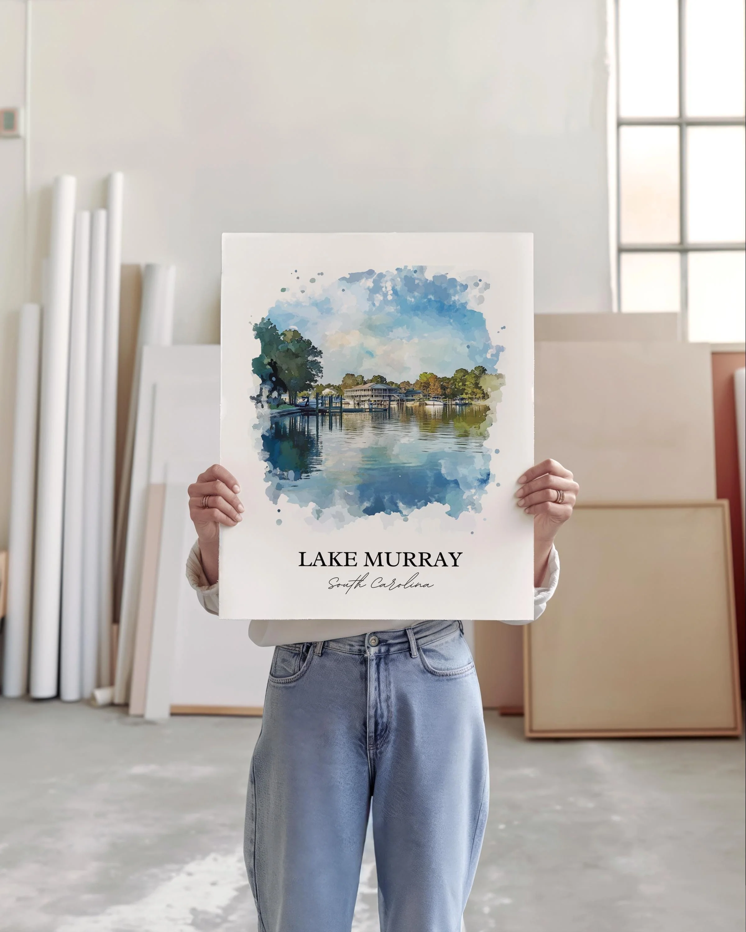 Lake Murray, South Carolina, USA – Watercolor Art Print - Image 5