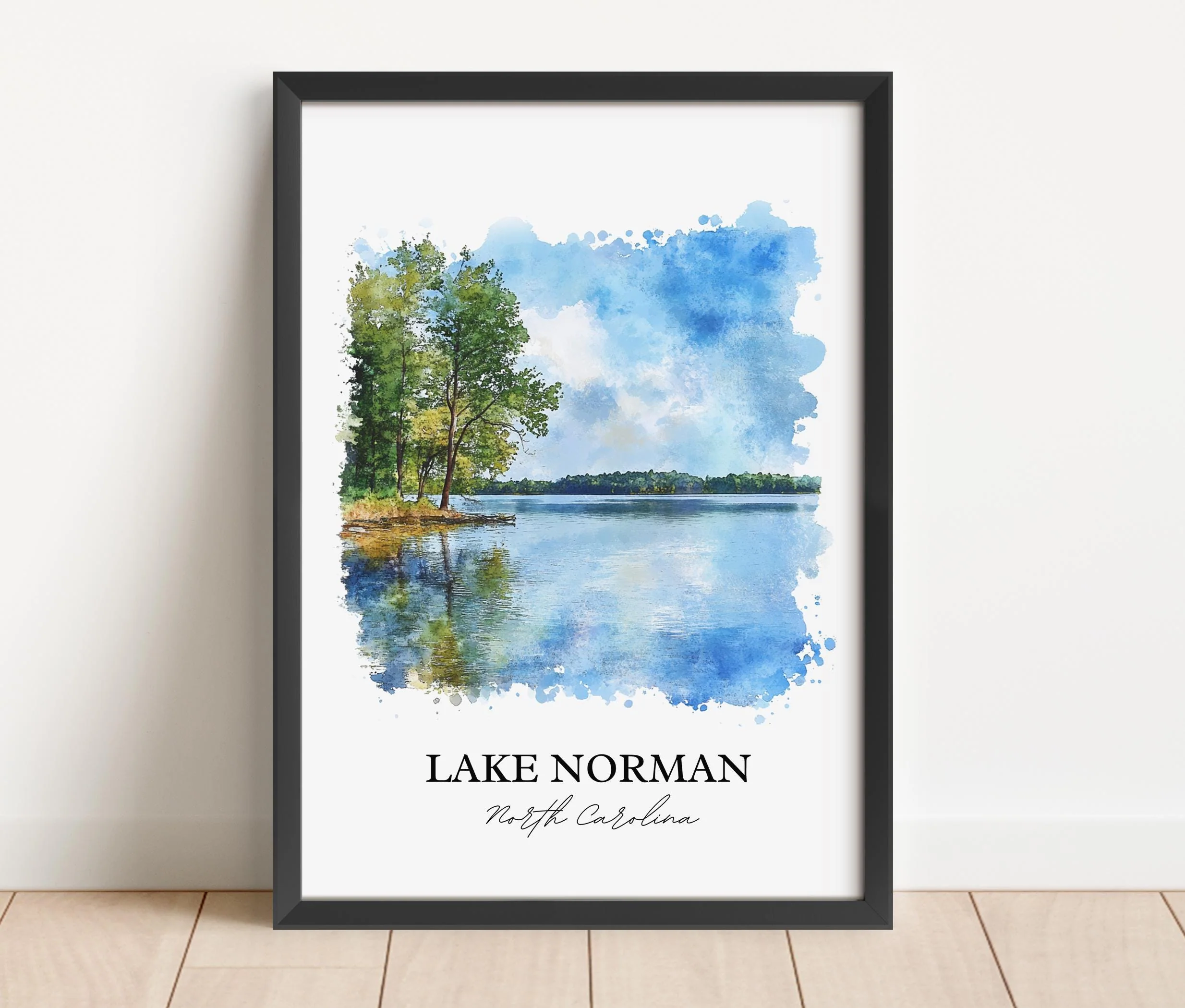 Lake Norman, NC, USA – Watercolor Art Print - Image 6