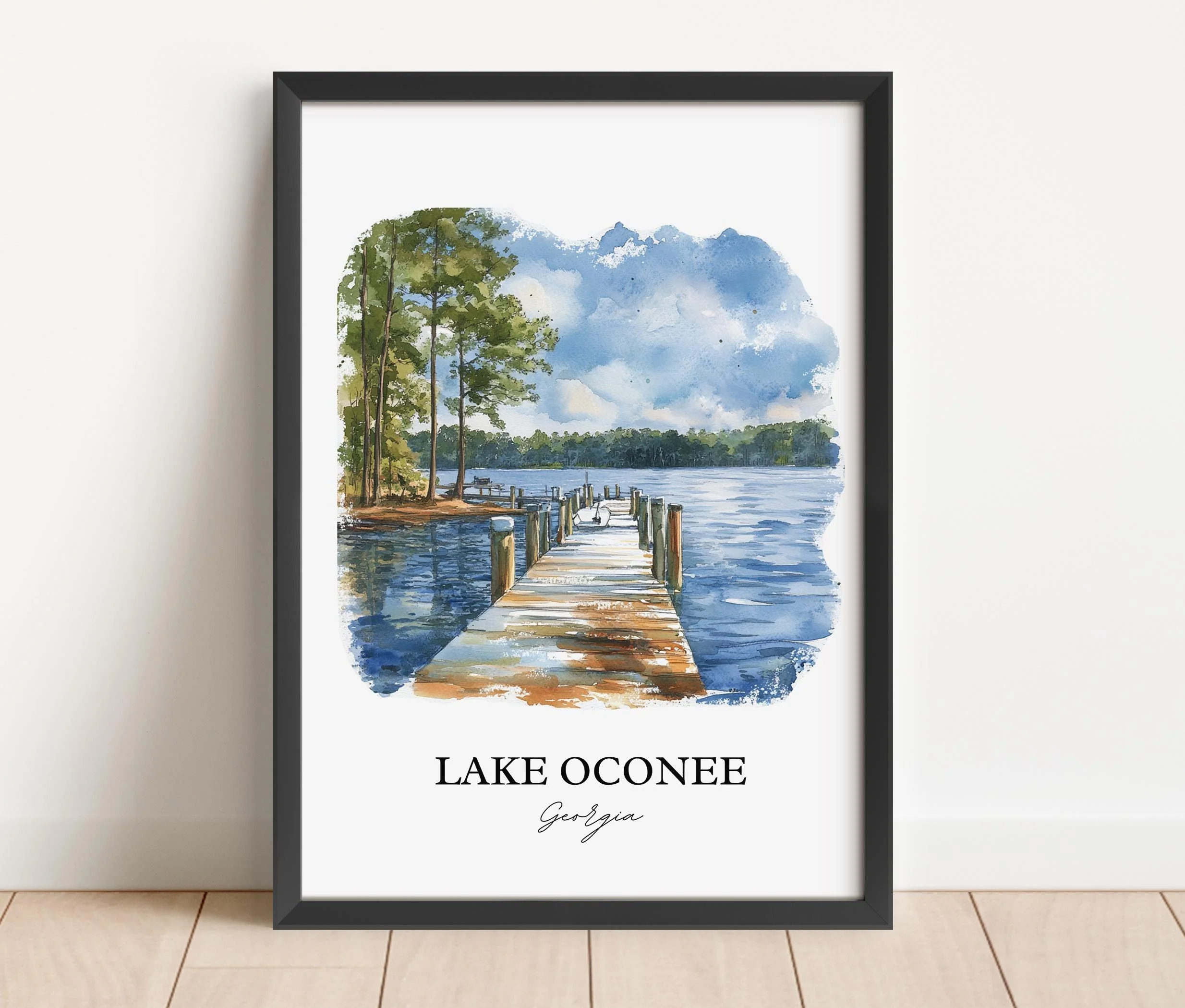 Lake Oconee, USA – Watercolor Art Print - Image 6
