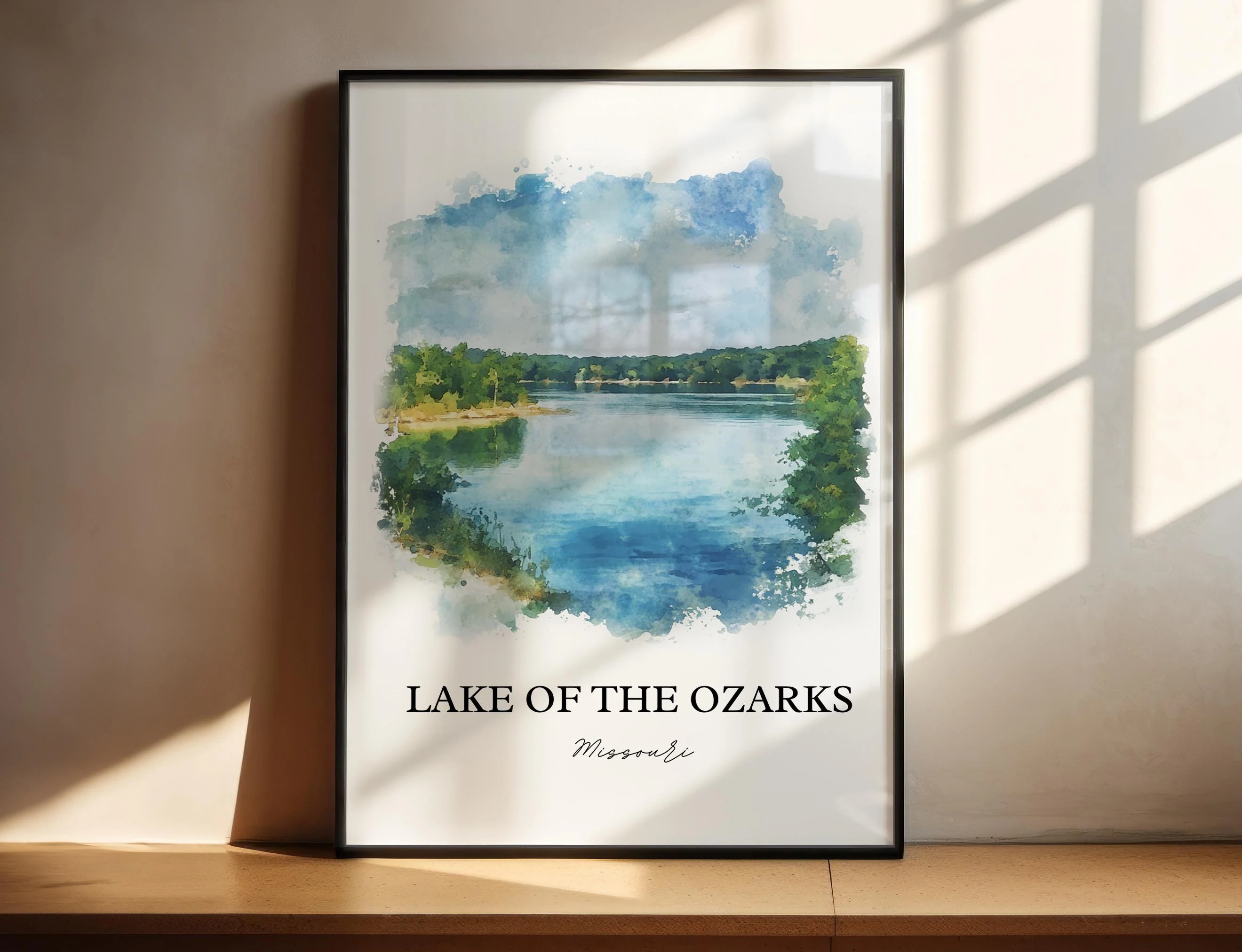 Lake of the Ozarks, USA – Watercolor Art Print - Image 3