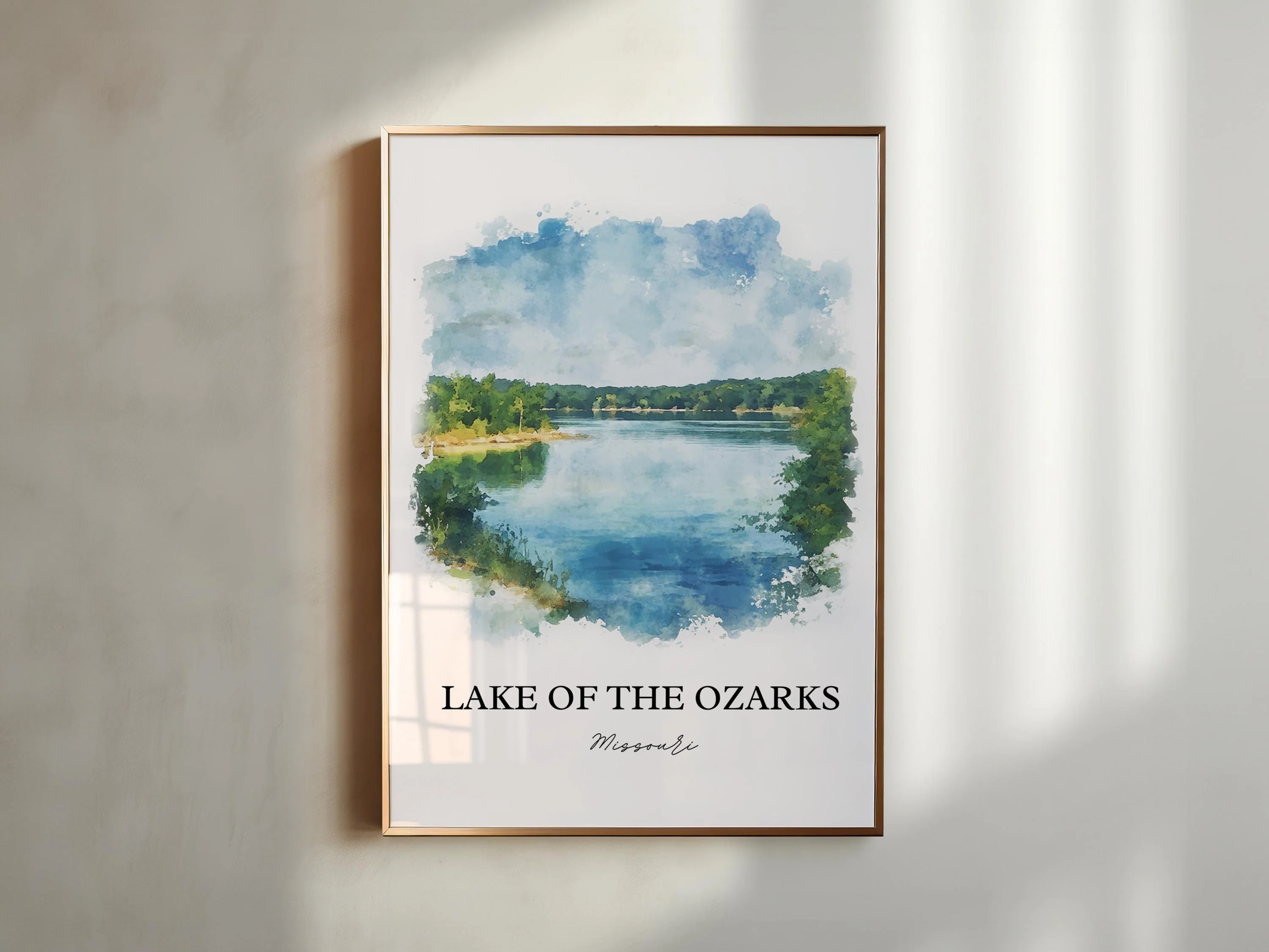 Lake of the Ozarks, USA – Watercolor Art Print - Image 4
