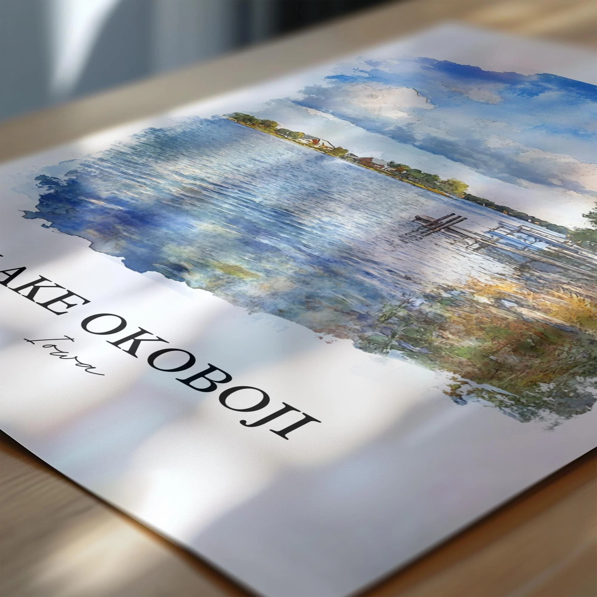 Lake Okoboji, USA – Watercolor Art Print - Image 2