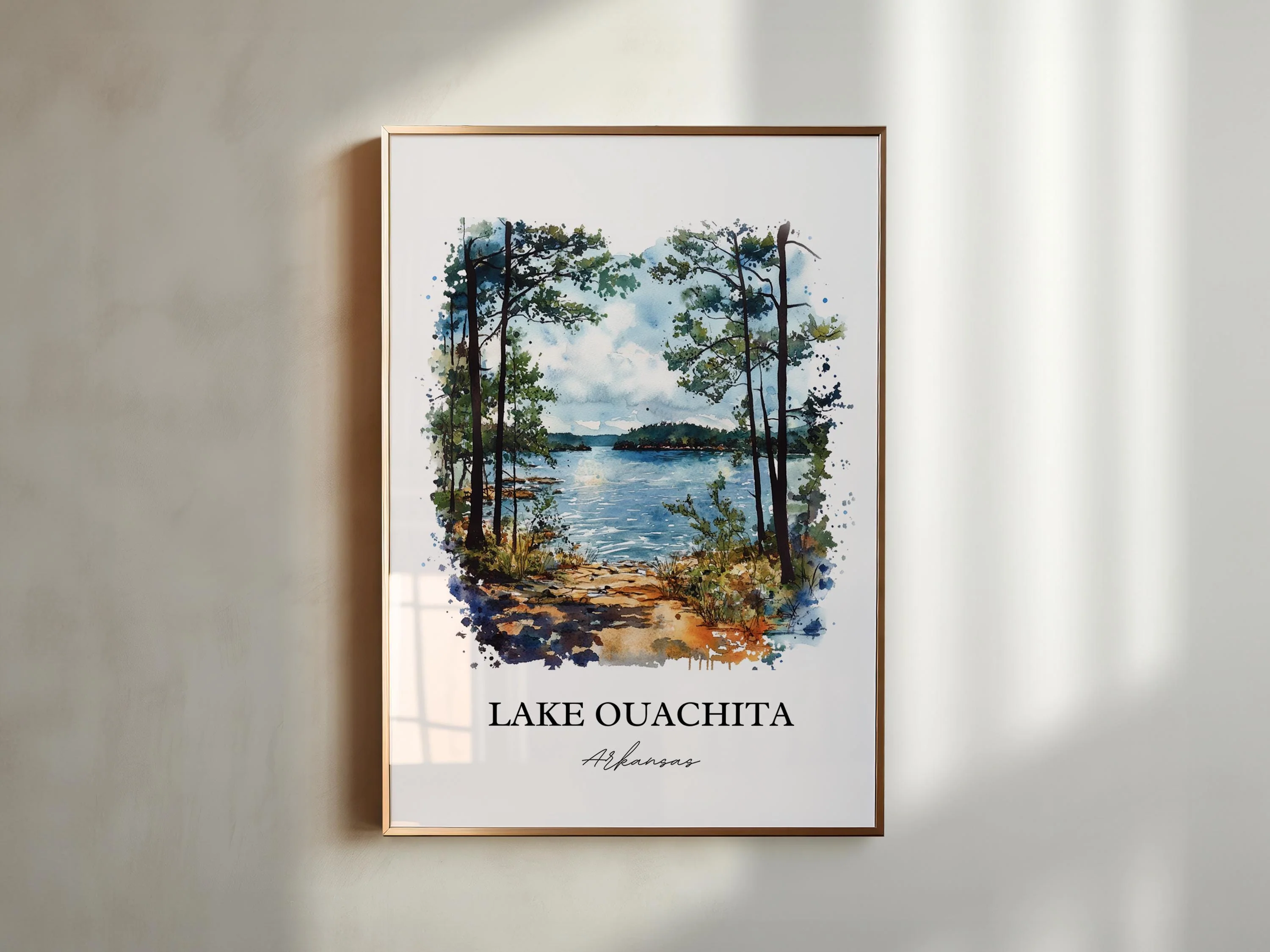 Lake Ouachita, Arkansas, USA – Watercolor Art Print - Image 3