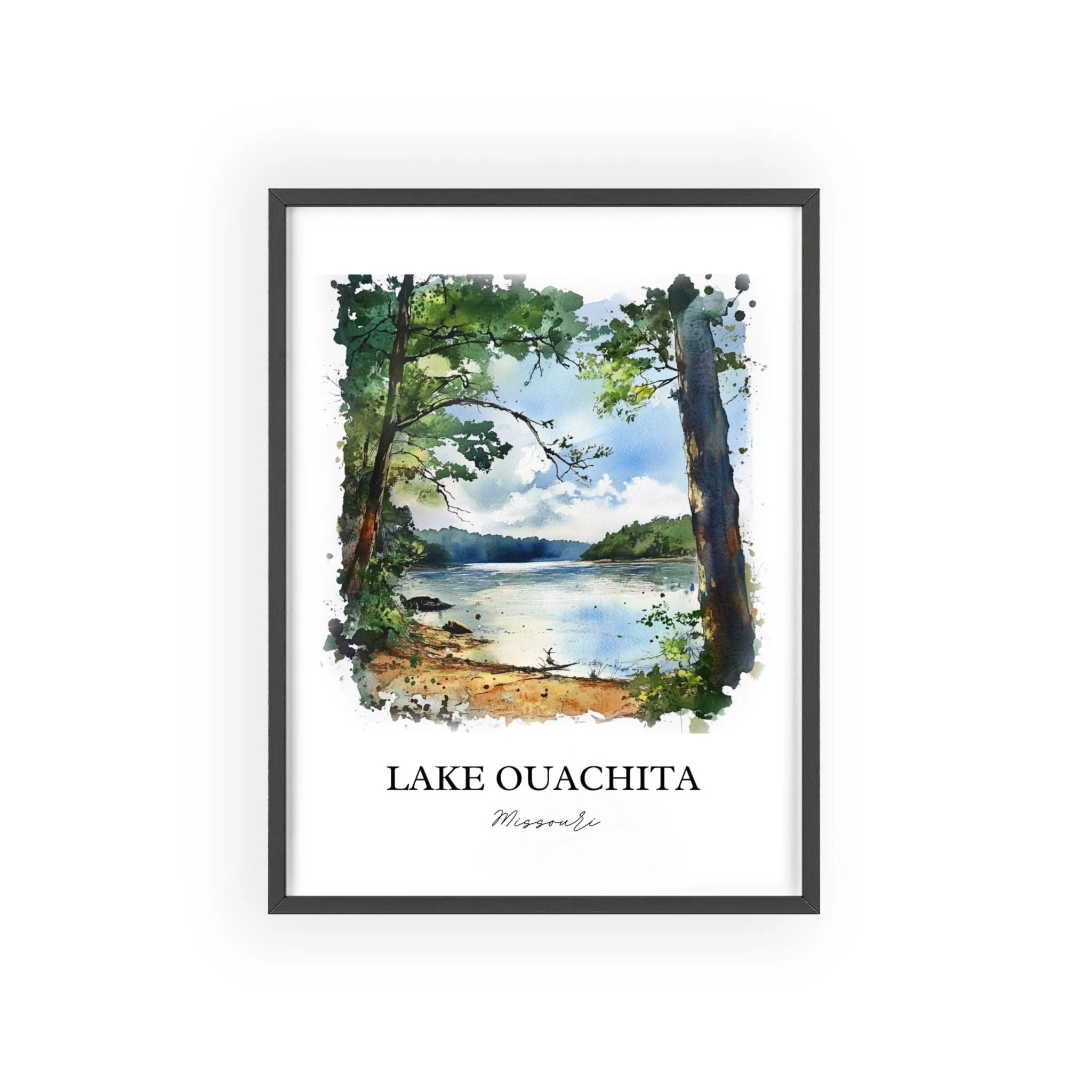 Lake Ouachita, Arkansas, USA – Watercolor Art Print - Image 4